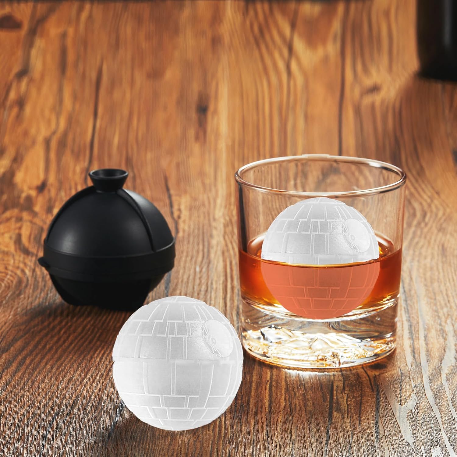 Nax Caki 3D Star Wars Death Ball Ice Cube Mold, Star Wars Gifts Stocking Stuffers Ideas for Adults Men Women, 2.5" Large Silicone Round Ice Cube Tray for Cocktails,Bourbon,Whiskey,Brandy - Image 3
