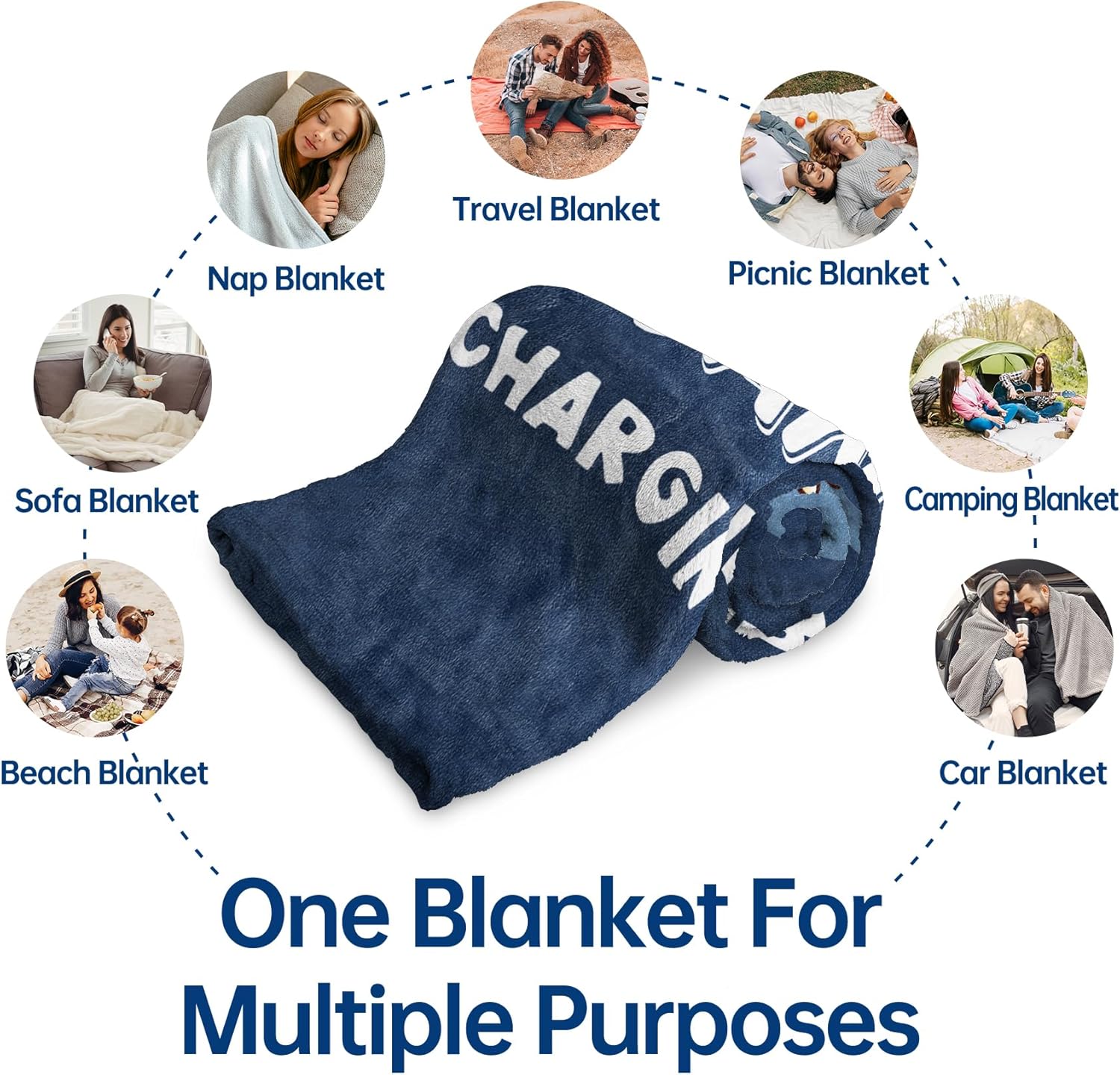 Leebbsin Funny Gifts for Husband, Husband Birthday Gift, Husbands is Charging Sloth Blanket, Anniversary Wedding Gifts for Husbands from Wife, Gift for Him Christmas 60" x 50" - Image 6