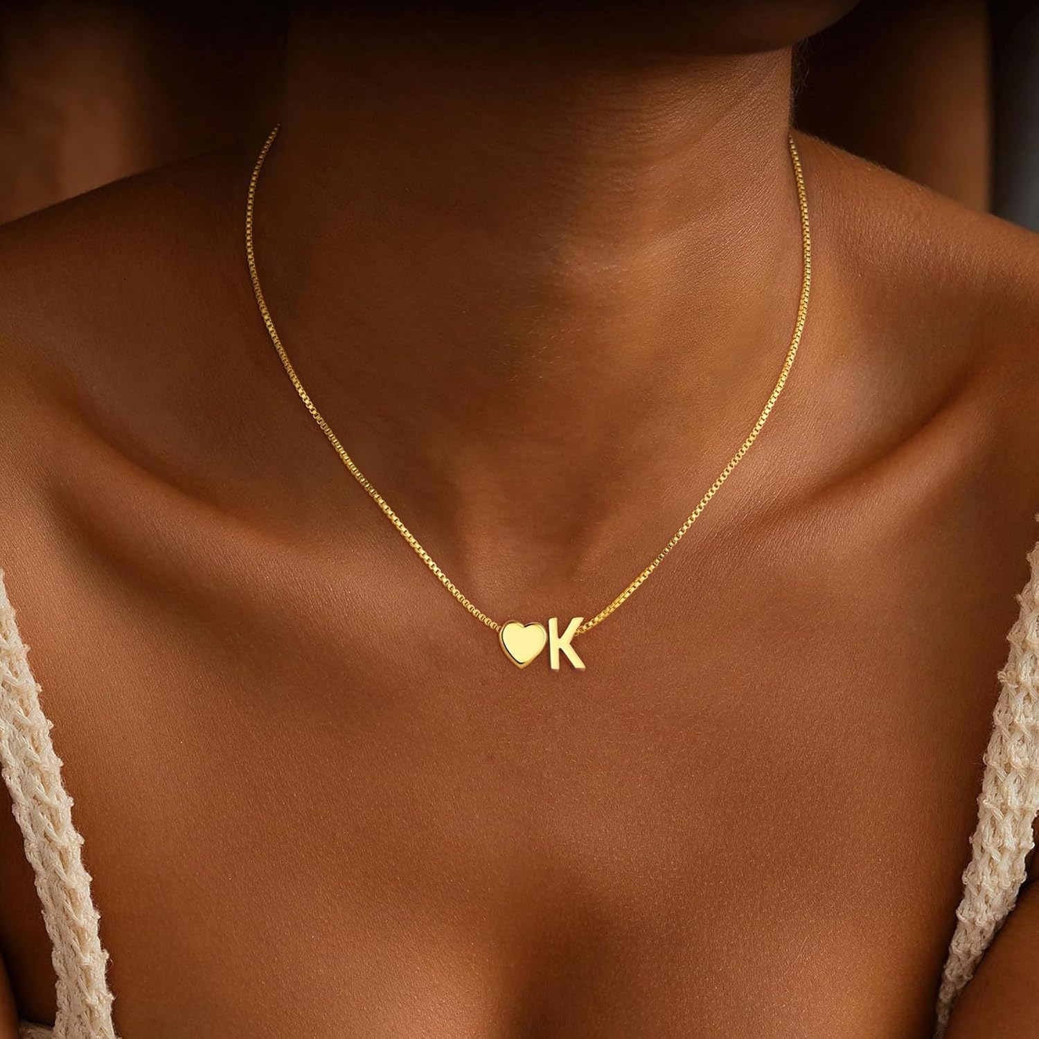 Easter Basket Stuffers Gifts for Kids Girls, 18K Gold Plated Letter A-Z Heart Initial Necklaces for Women Teen Girl Trendy Stuff Birthday Easter Gifts for Kids Teens - Image 3
