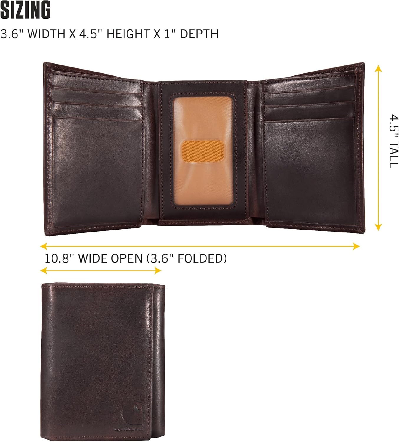 Carhartt Men's Durable Oil Tan Leather Wallets, Available in Multiple Styles - Image 5