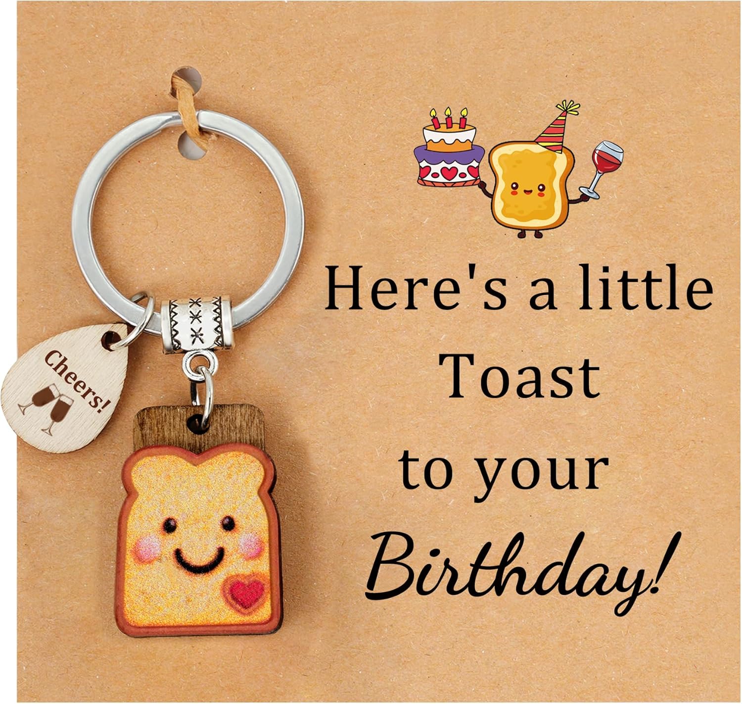 PEALICIOUS Cute Toast Keychain for Girls, New Beginnings Gifts for Best Friend as Next Chapter Stuff, Cute Love Engagement Housewarming Birthday New Job Gifts for Coworker Couple Bestie Sister Parents