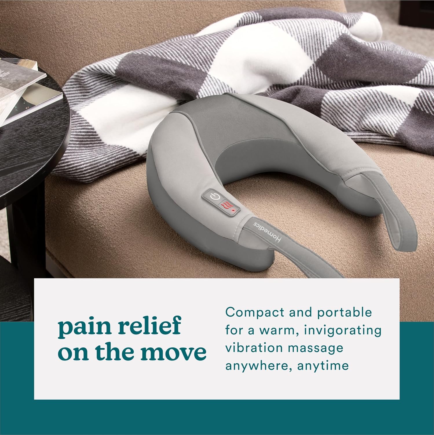 Homedics Pro Therapy Vibration Neck Massager with Soothing Heat, Portable Pain Relief Massage for Stiff Neck Muscles, Soothing Heat for Tension and Stress Release, Customizable Speeds - Image 5