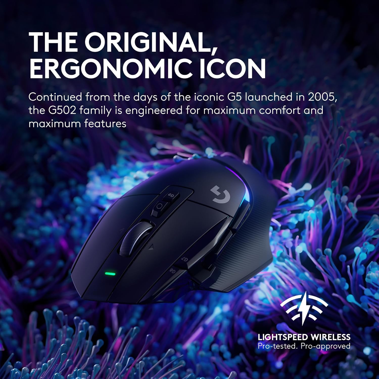 Logitech G502 X Plus Wireless Gaming Mouse: Optical Switches, LIGHTSYNC RGB, 13 Buttons, Infinite Scroll Toggle, - Image 2