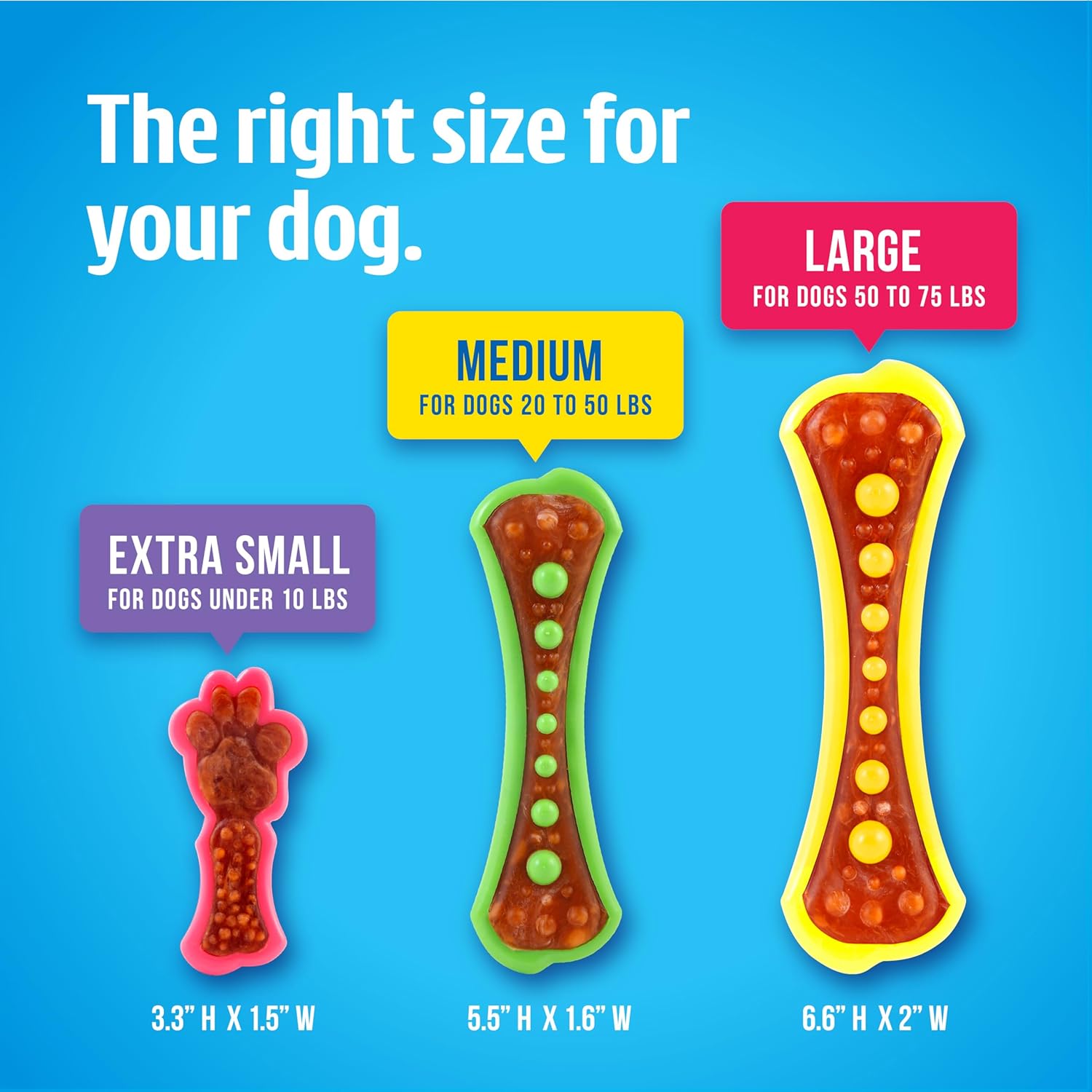 Hartz Chew 'n Clean Dental Duo Dog Treat & Chew Toy, Color Varies, Large, 3 Pack - Image 4