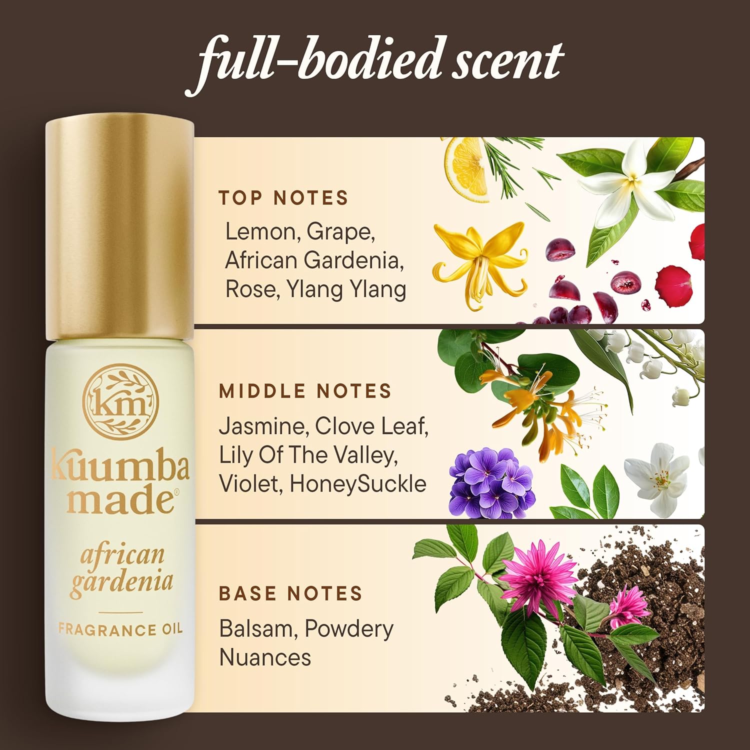 Kuumba Made African Gardenia Fragrance Oil, Long-Lasting Scented Oil Perfume Roller, Vegan, Alcohol-Free, 0.15 oz - Image 5