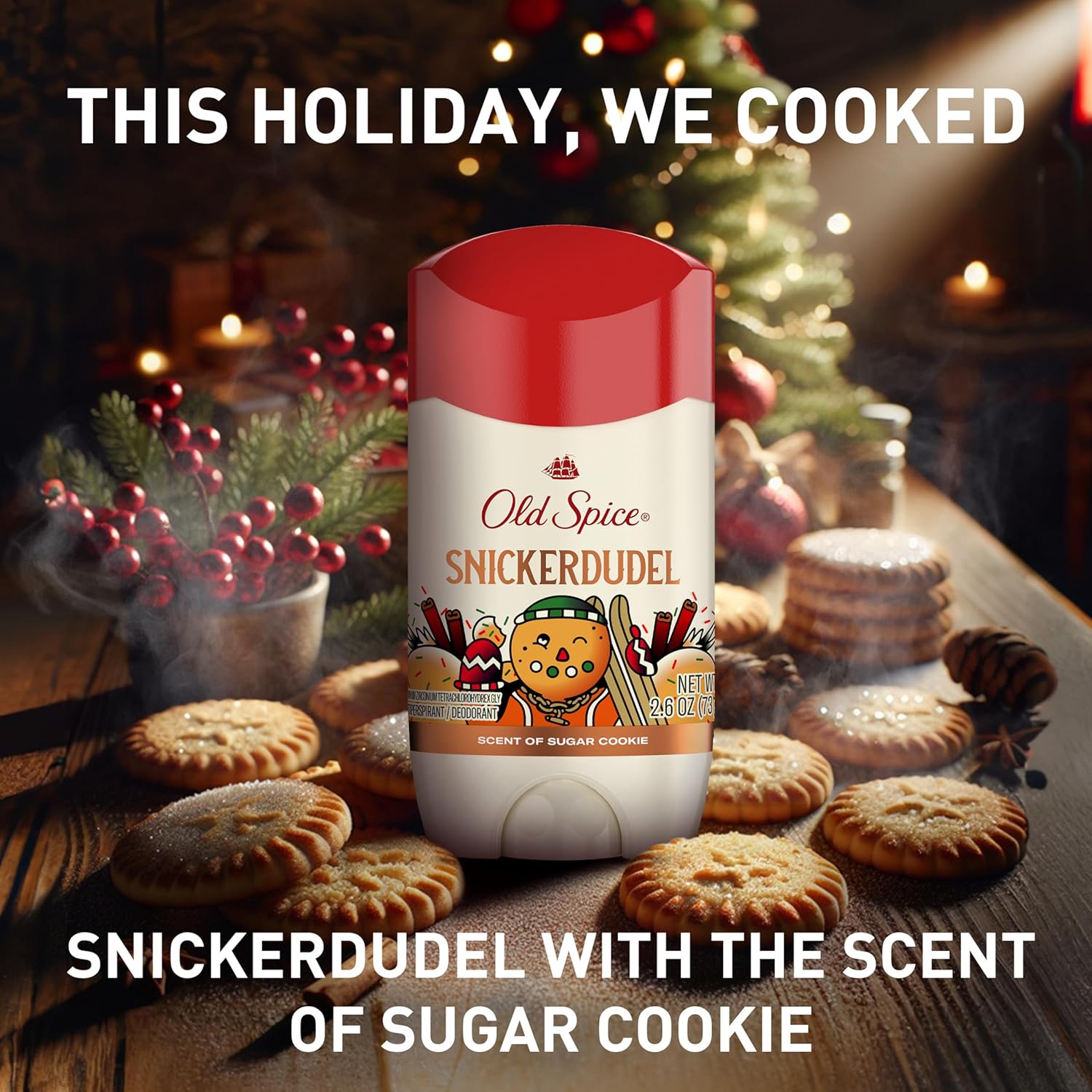 Old Spice Antiperspirant & Deodorant for Men, Holidudes Limited Edition, 24/7 Sweat Protection, Stocking Stuffer, Snickerdudel Sugar Cookie Scent, 2.6 oz - Image 7