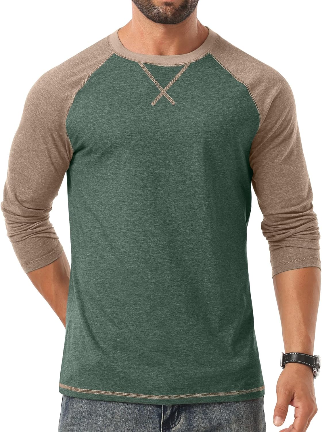 Askdeer Mens T-Shirt Long/Short Sleeve Cotton Shirts Casual Stylish Crewneck Shirts - Image 6