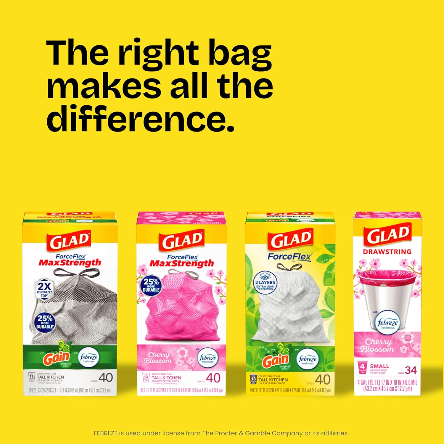 Glad Large 30 Gallon Trash Bags, Unscented Heavy Duty Garbage Bags, Forceflex with Drawstring, 50 Count (Packaging May Vary) - Image 8