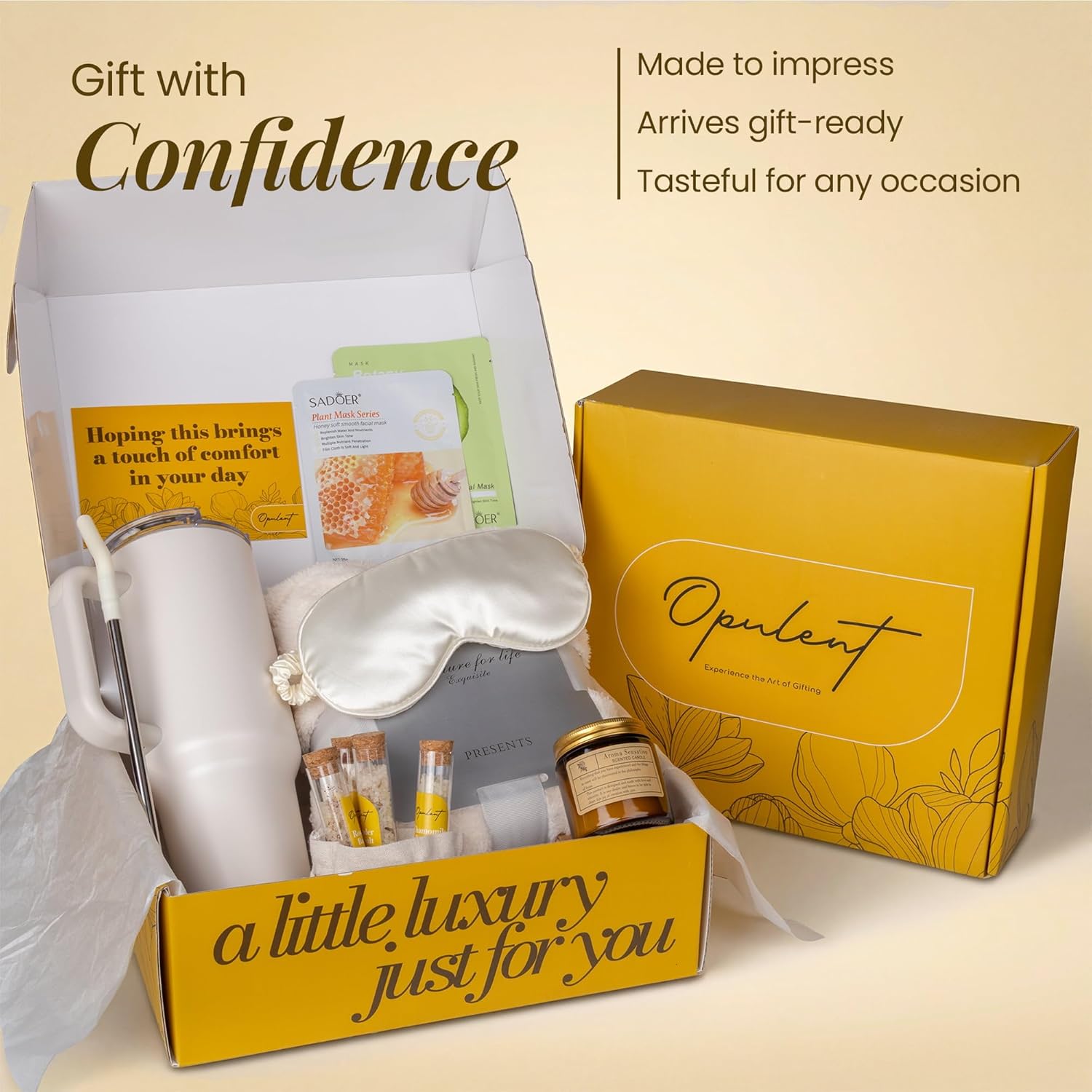 Opulent Luxury Self Care Gifts for Women - Hug in a Box Comfort Care Package - Spa Gift Set with 40 oz Tumbler & Cozy Blanket - Ideal for Get Well, Thinking of You, Birthday, Sympathy & Corporate - Image 2