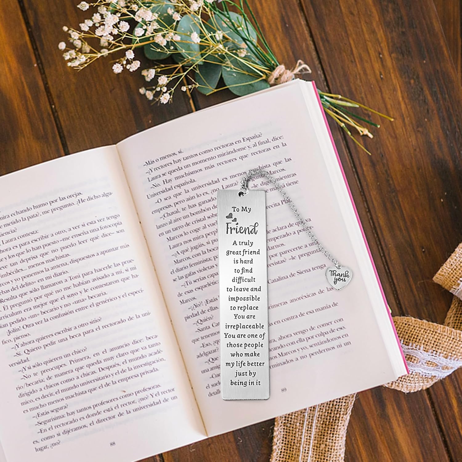 Ouligay Friend Bookmarks for Women Book Lovers Gifts Book Marks for Reading Women Long Distance Friendship Gift Best Friend Birthday Gifts for Bestie Bestfriend BFF Christmas Reader Books Club - Image 6