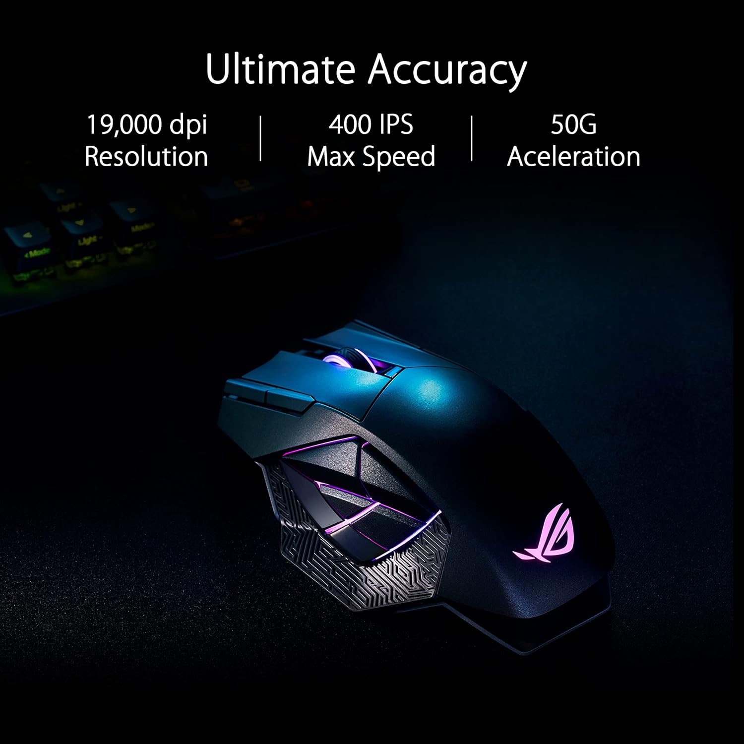 ASUS ROG Spatha X Wireless Gaming Mouse – MMO/MOBA Design, 12 Programmable Buttons, Right-Handed, 168g, Dual-Mode (Wired/2.4GHz), 19K DPI, up to 67Hr Battery, Magnetic Charging Dock, PC/Mac Support - Image 2