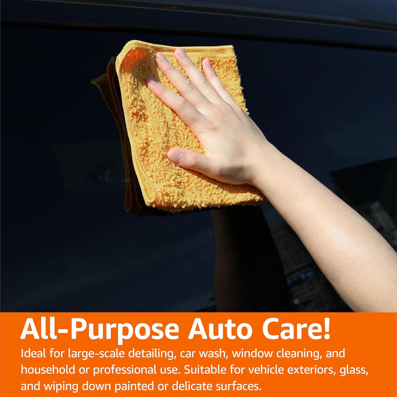Amazon Basics Microfiber Car Drying Towels, Highly Absorbent, Lint Free, Scratch Free, Ultra-Soft, Car Detailing, Buffing and Polishing, 16" x 16", Yellow, 12-Pack - Image 6