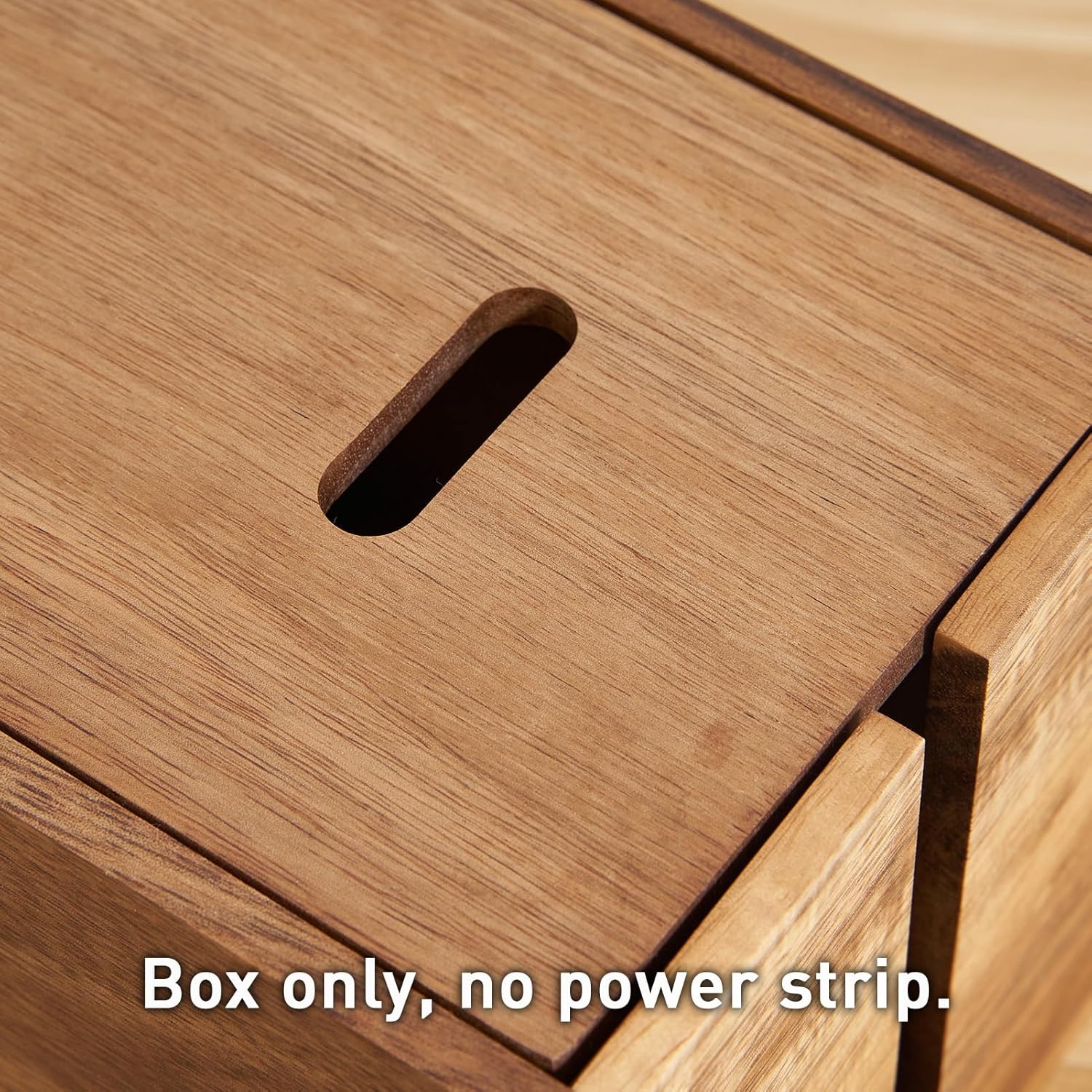 LiTY Acacia Wood Cable Management Box, Wooden Cord Hider & Organizer for Power Strip, Electrical Hiding, TV Wires, Desk & Floor Cables - Office Under Desk Cable Storage Box for Wire - Image 6