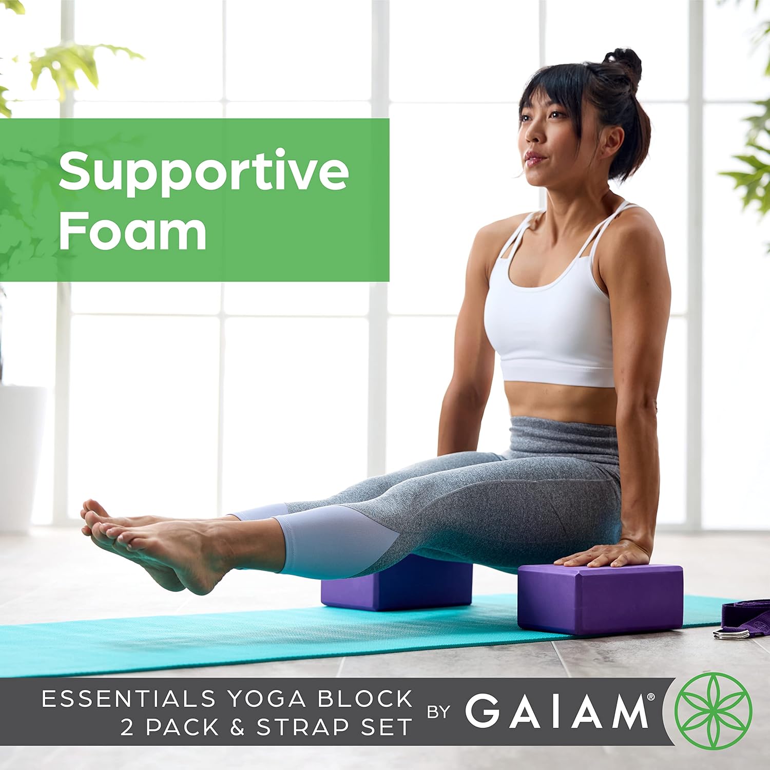 Gaiam Yoga Block - Supportive Latex-Free Eva Foam - Soft Non-Slip Surface with Beveled Edges for Yoga, Pilates, Meditation - Image 3