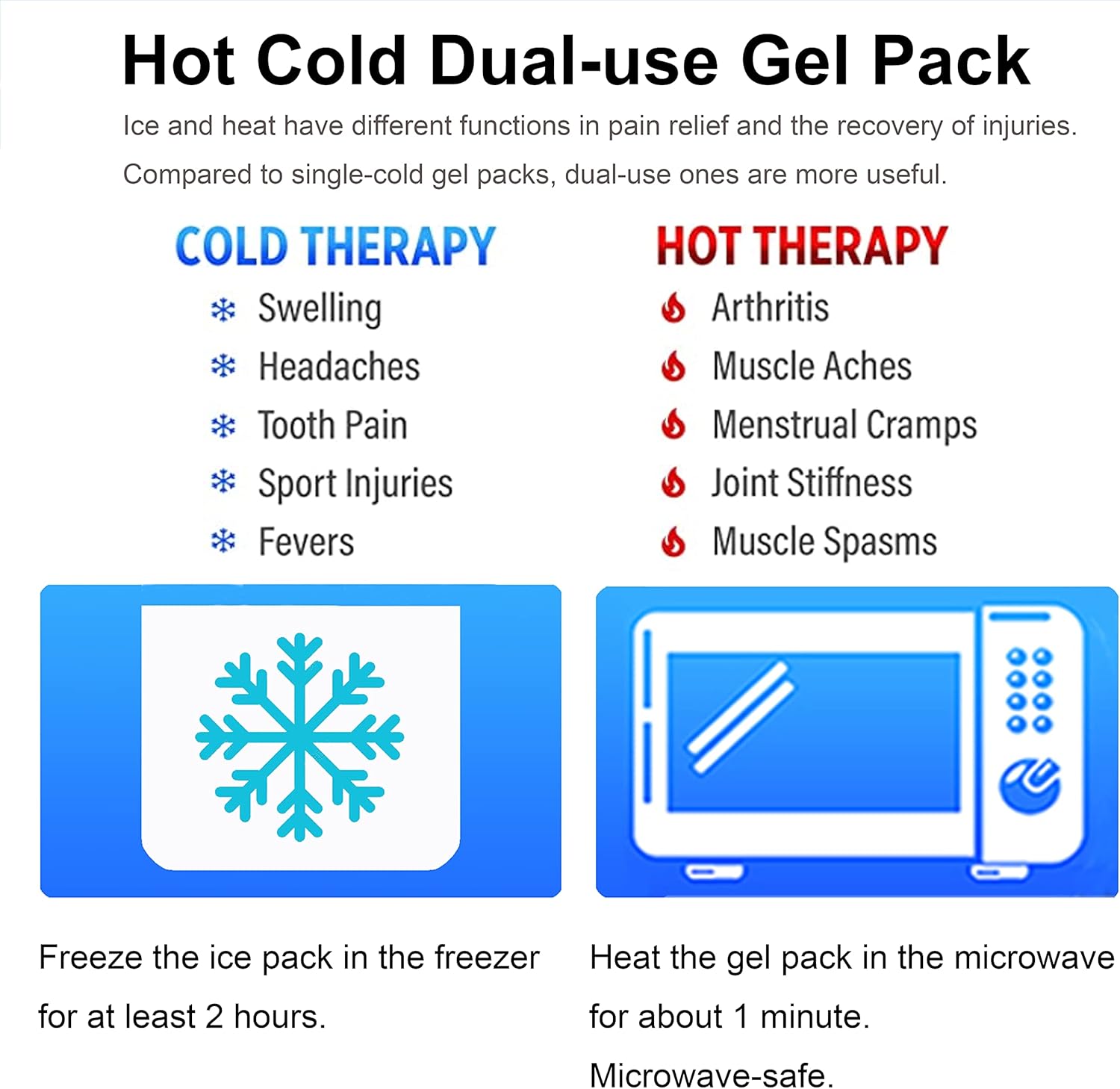 Koo-Care Large Flexible Gel Ice Pack for Injuries Reusable Hot Cold Compress - Fit for Shoulder Arm, Back, Hip, Knee, Shin, Foot Pain Relief, Swelling, Physical Therapy (L, 11" x 14") Pack of 2 - Image 7
