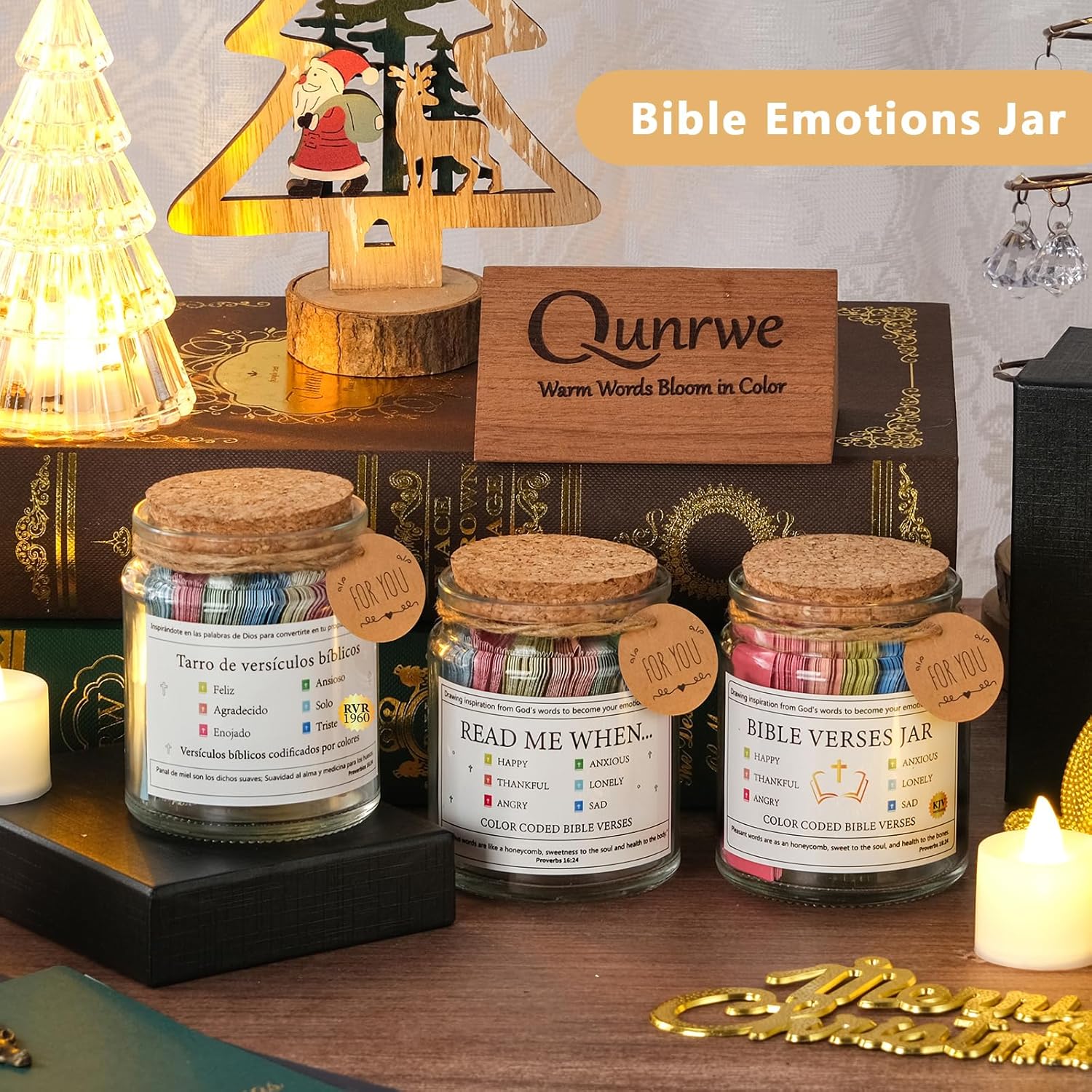 Bible Verse Jar,Scripture Prayer Cards Holy Read Me When Bible Verses Jar,Religious Communion Confirmation Baptisms Christian Gifts for Women Men Teen Girls,Birthday Gifts for Women Mom Teens Friends - Image 2