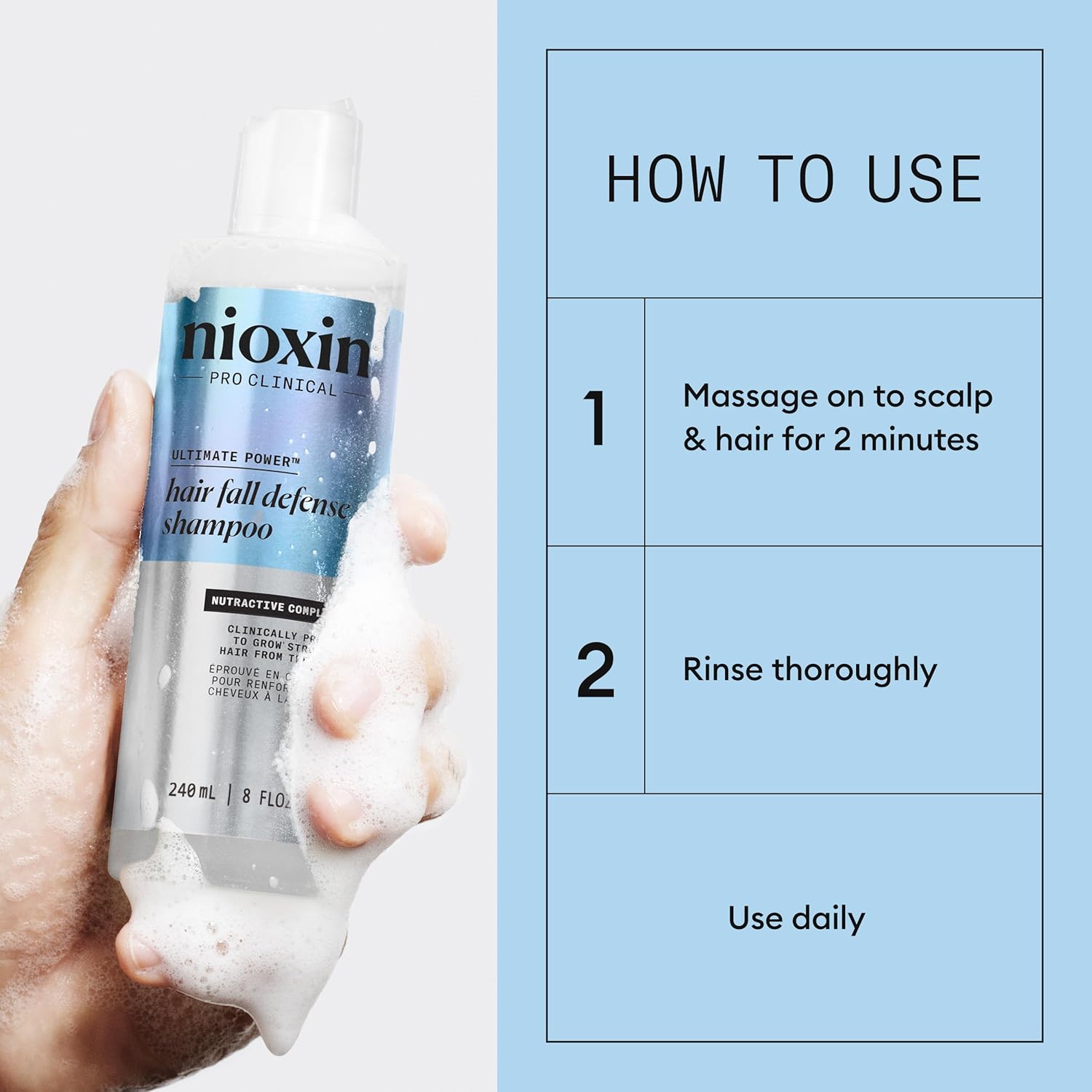 Nioxin Hair Fall Defense Shampoo | Activates Hair Follicles for Visibly Less Hair Loss| With Lauric Acid, Caffeine, Niacinamide and Sandalore - Image 5