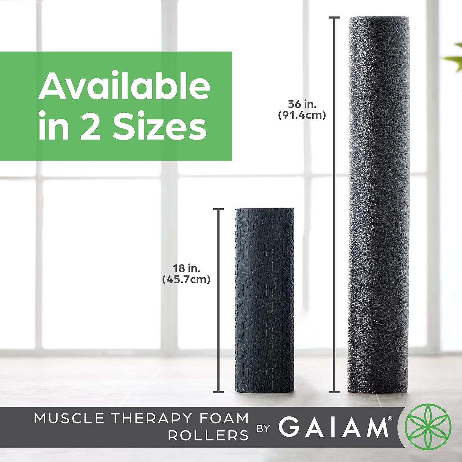 Gaiam Restore Foam Roller for Muscle Massage - Deep Tissue Muscle Massager for Sore Muscles & Stimulation - Total Body Pain Relief, Back, Neck, Foot, Calf, Leg, Arm (18 Inch and 36 Inch) - Image 8