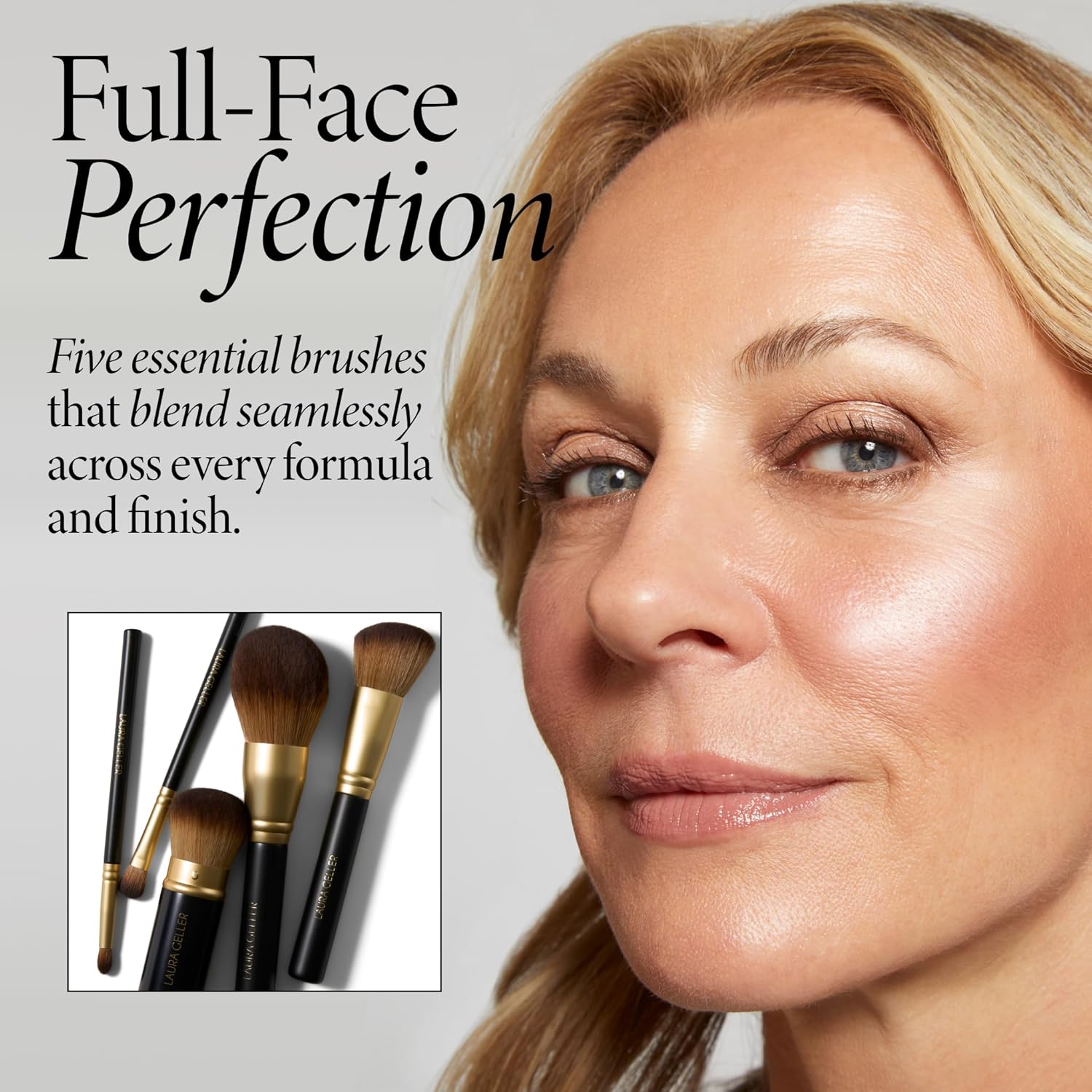 LAURA GELLER NEW YORK Cosmetic Professional Makeup Brushes - Cruelty-Free - 05 Full Face Brush Set 5pc - Image 4