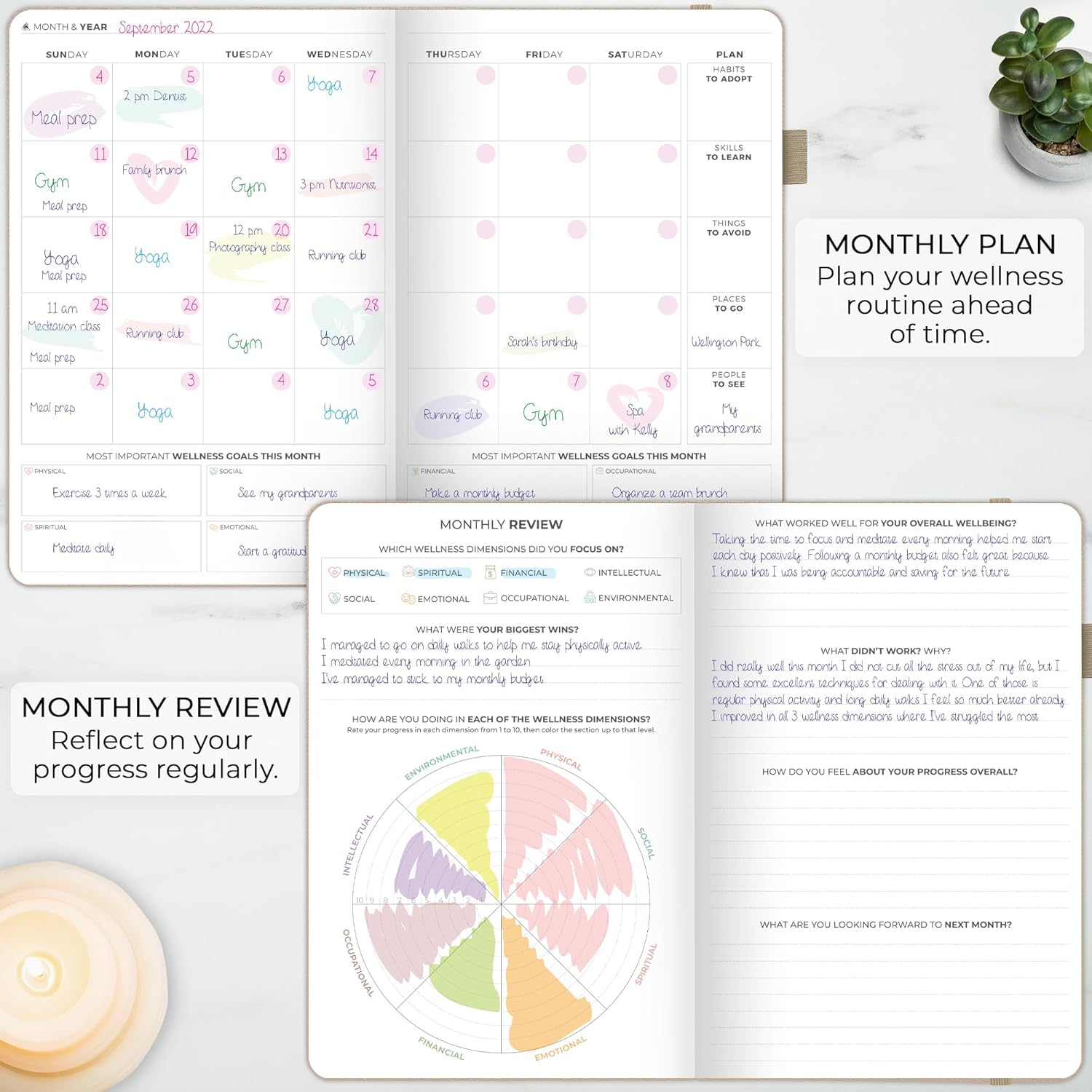 Clever Fox Wellness Planner Premium – Daily Lifestyle Journal to Support Health, Nutrition & Exercise – Healthy Living Journal with Meal, Exercise & Habit Trackers – Lasts 3 Months (Sandstone) - Image 4