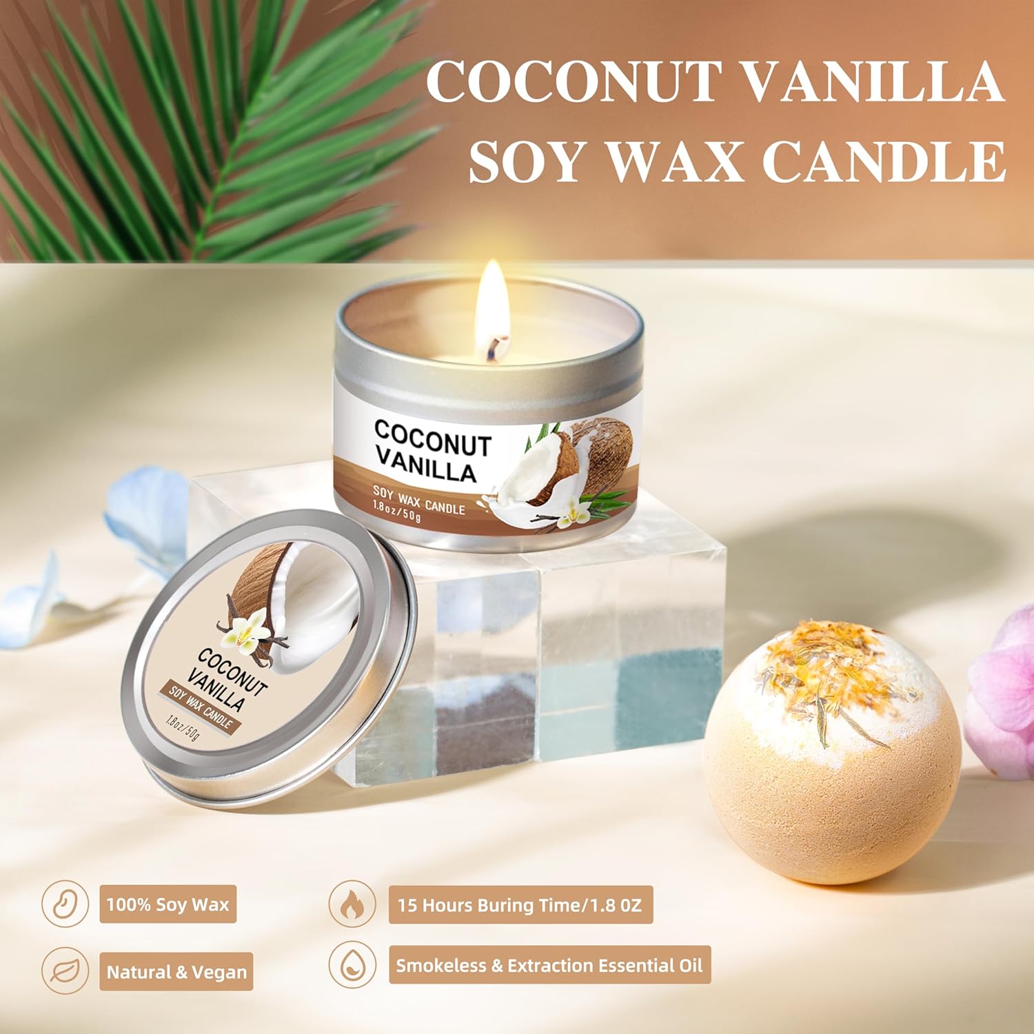 Gifts for Women, Birthday Gifts for Women, Bath and Body Gifts Set, Vanilla Coconut Spa Gift for Self Care,Thank you Relaxing Bath Sets for Mom, Grandma, Girlfriend, Sister, Friends - Image 5