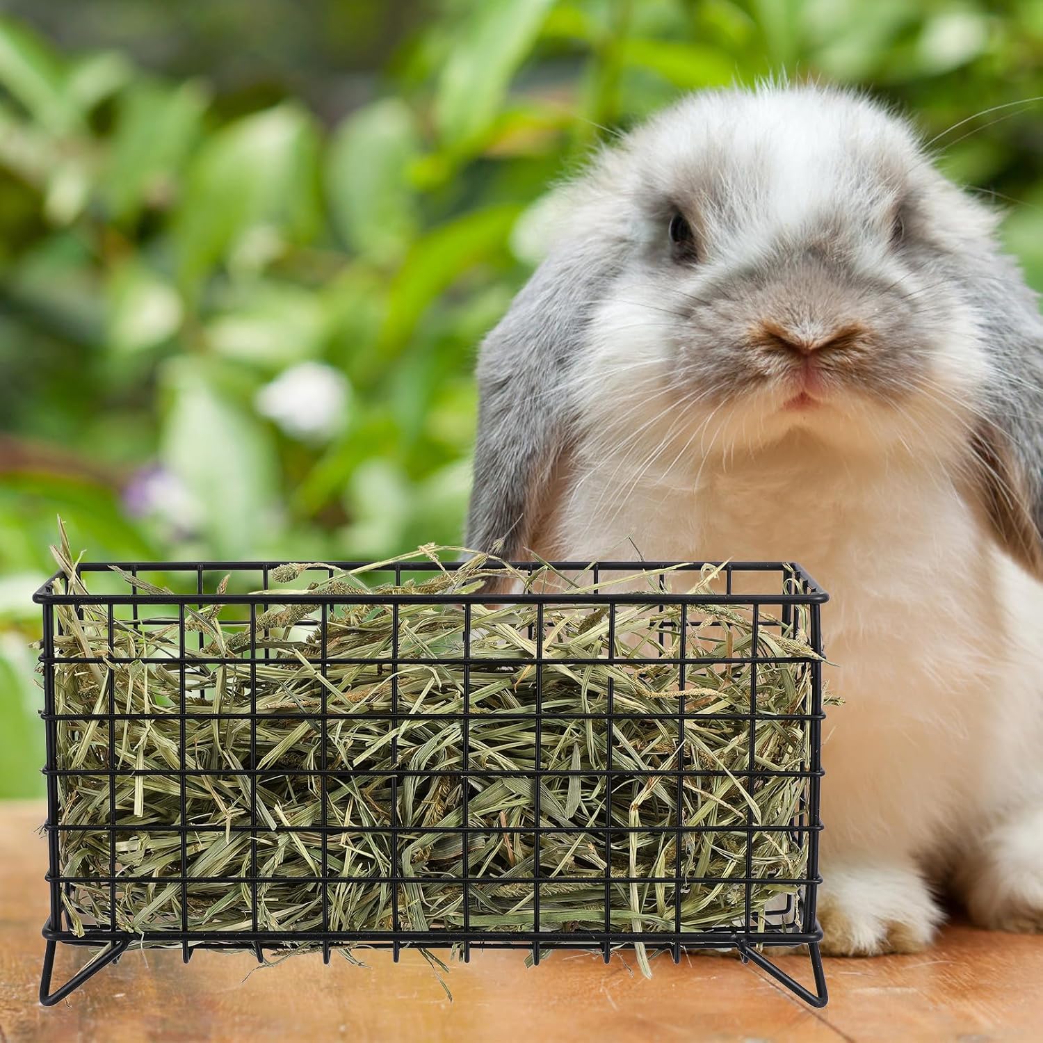 Rabbit Hay Feeder with Iron Frame, Convenient Hay Holder for Small Animals, Sturdy Metal Feeder for Bunny and Guinea Pig Cage Accessory - Image 7