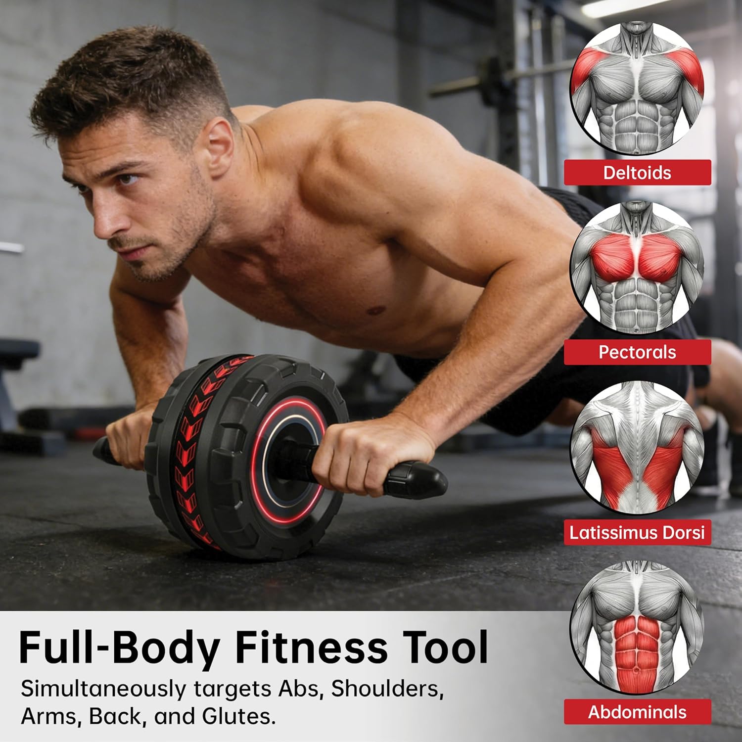 Ab Roller Wheel for Abs Workout - Core Strength Training Equipment for Home Gym with Knee Pad, Abdominal Exercise Wheel for Men and Women - Image 6