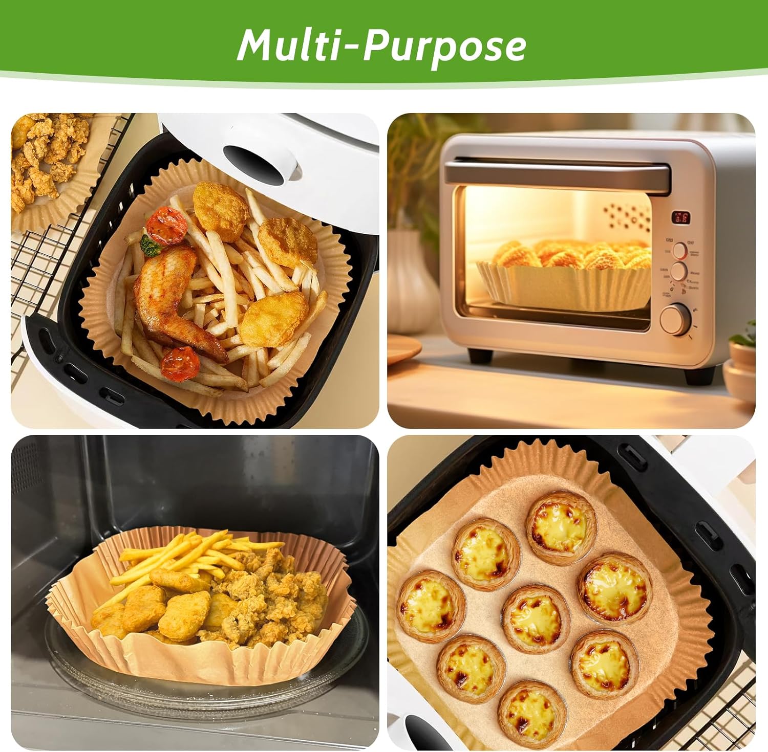 360 Pcs 8” Square Unbleached Heavy Duty Air Fryer Paper Liners Disposable, Non-Stick & Non-Leak Parchment Paper Liners for Airfryer Basket, Deep Fryer Parts & Accessories - Image 6