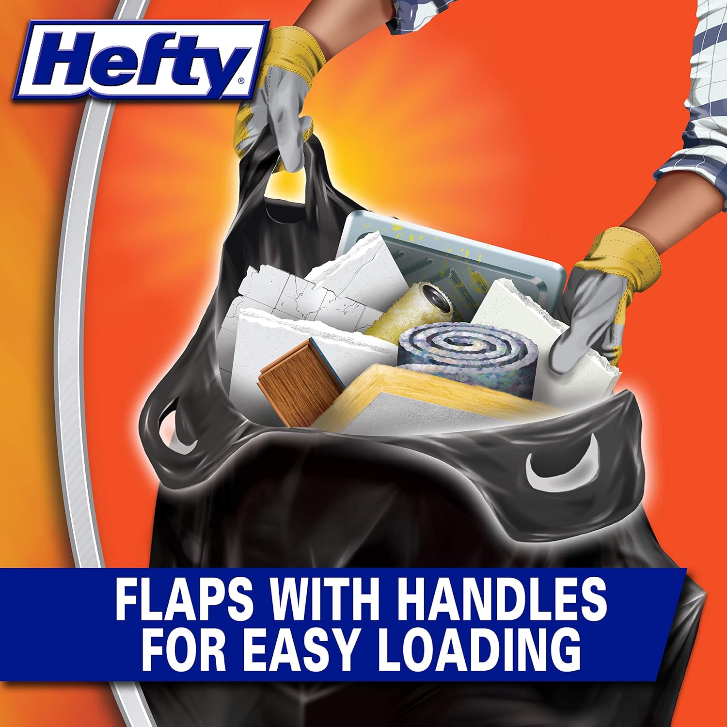 Hefty Load & Carry Heavy Duty Contractor Large Trash Bags, 42 Gallon, 26 Count - Image 2