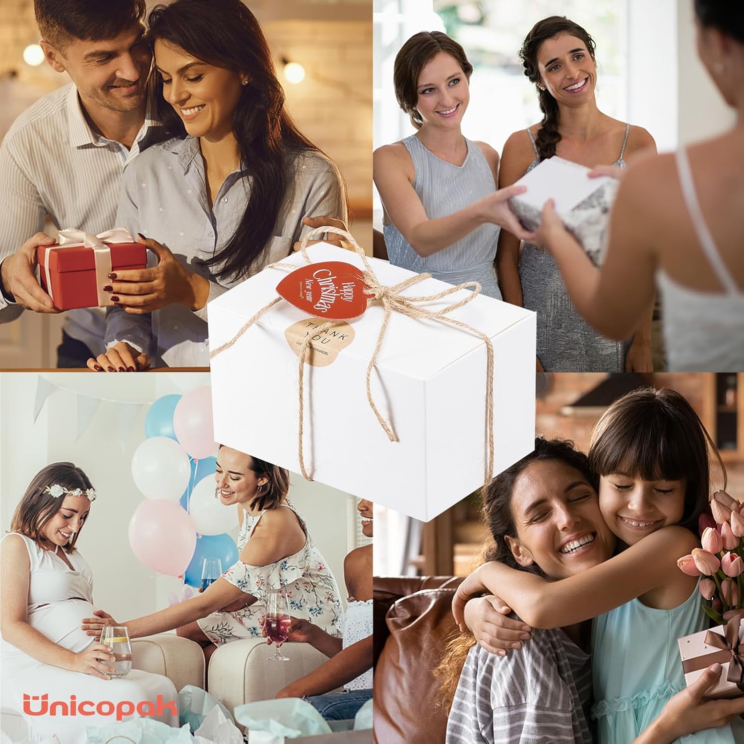 UnicoPak 10 Pack 6x4x3.5 Small Gift Boxes White Gift Boxes with Lids for Presents Bulk for Candle Mug Perfume Craft Ornaments Cookies Treats Favors - Image 9