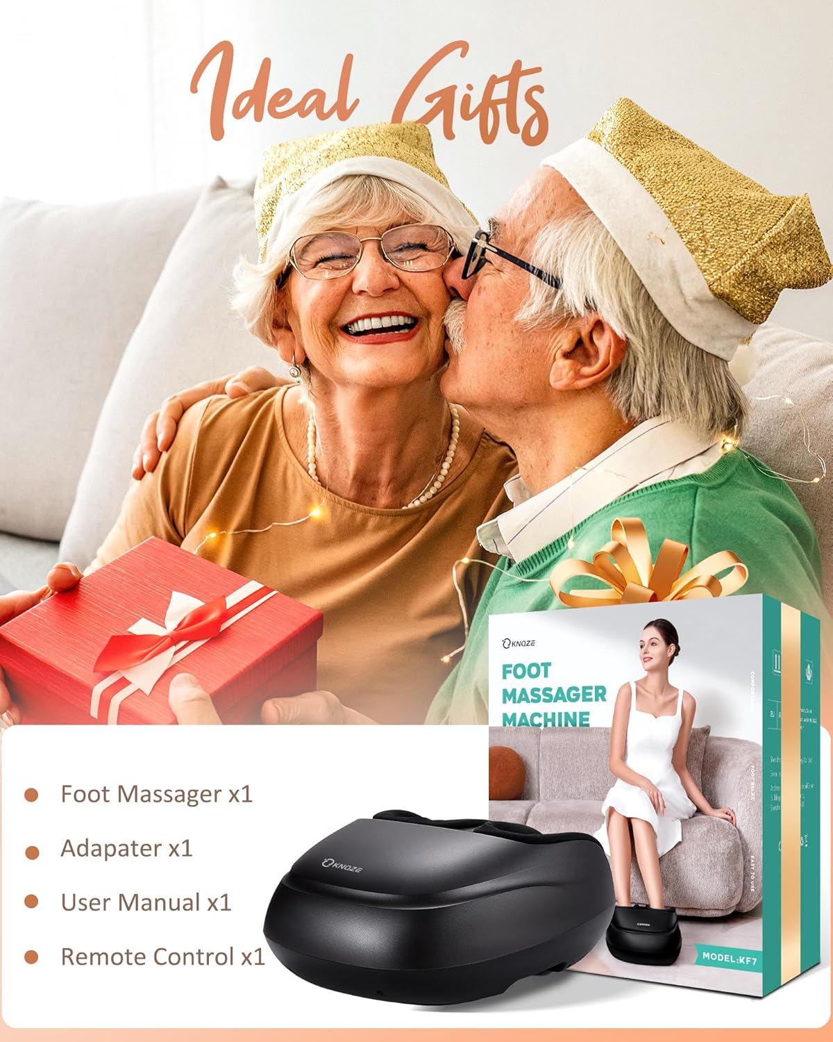 KNQZE Shiatsu Foot Massager with Heat and Compression, Deep Kneading Foot Massage for Plantar Fasciitis Relief, Remote Control, Multi Massage Modes, Auto Shut-Off Timer, FSA Eligible, Mothers Day gift - Image 8