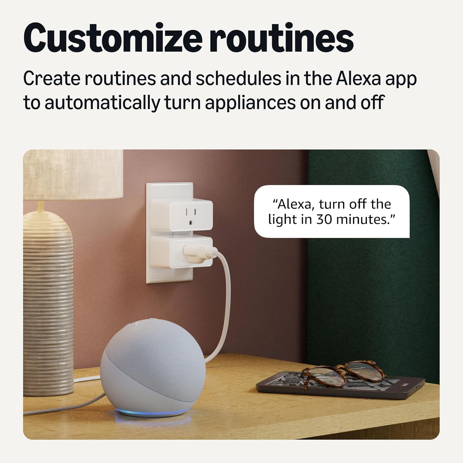 Amazon Basics Smart Plug, Works with Alexa Only, 2.4 GHz Wi-Fi, No Hub Required, 4-Pack, White - Image 4