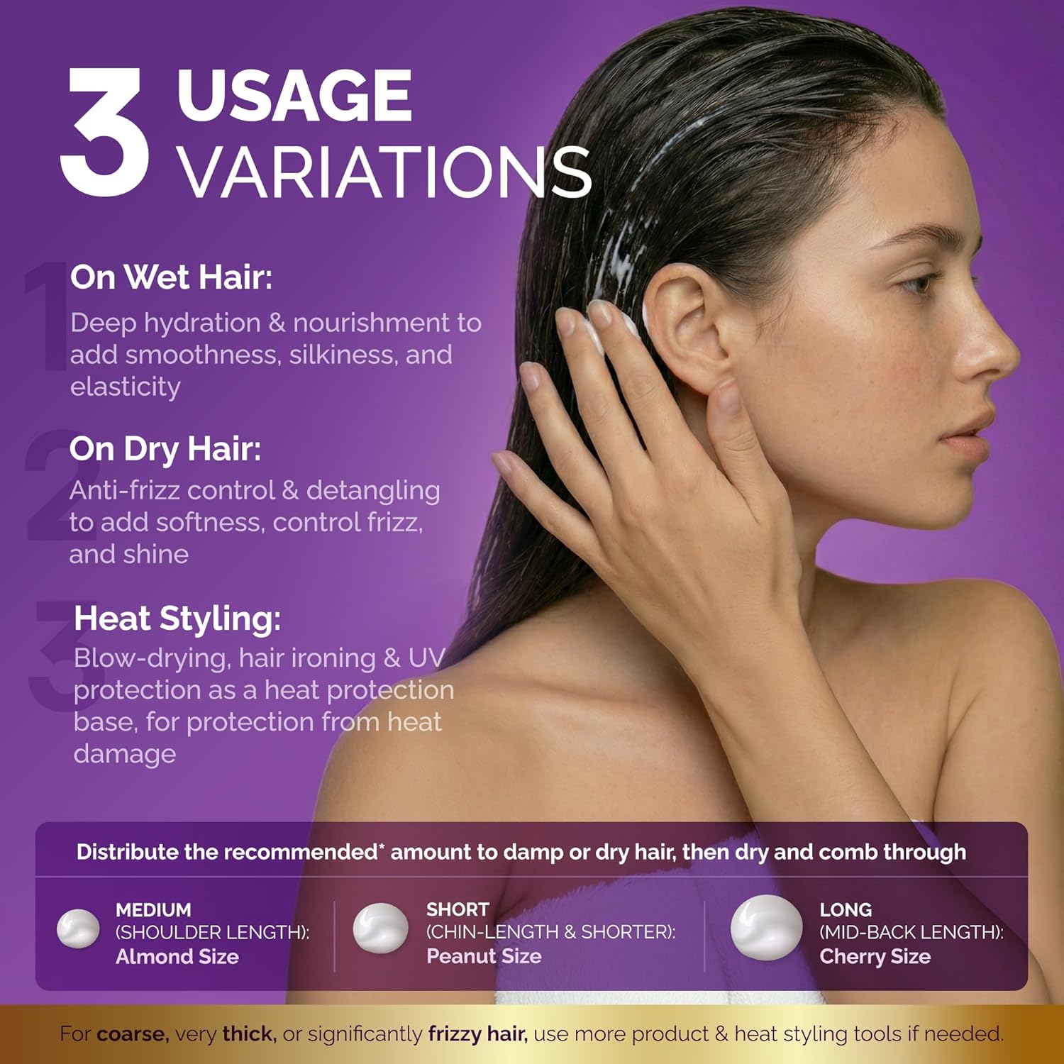 Hydrating Hair Serum for Dry & Frizzy Hair, Lightweight Leave-In Anti-Frizz Treatment, Non-Greasy Split Ends Repair with Keratin, Biotin, Castor & Rosemary Oils, Smooth Shine & Heat Protection, 5 oz - Image 6