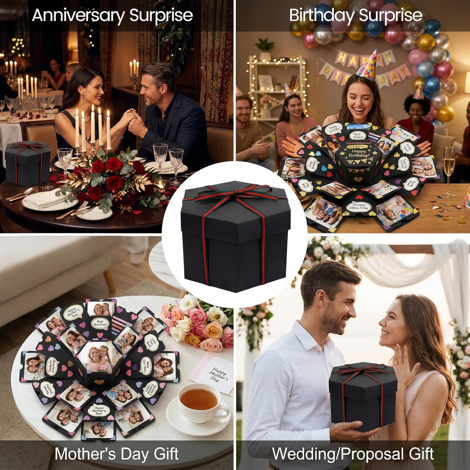 Koogel Explosion Gift Box, DIY Custom Scrapbook Photo Album for Birthday Anniversary Wedding, Exploding Surprise Boxes for Holiday Graduation - Image 2