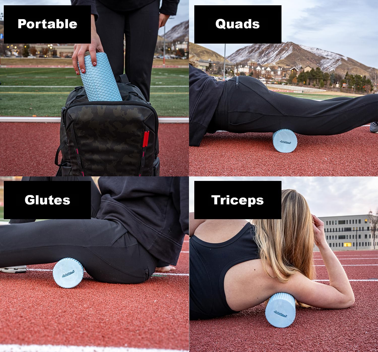 11.8 Inch Medium Density Foam Massage Roller - Light Blue Trigger Point Massage Roller for Deep Tissue Excercise, Massage and Recovery by GolgiStim - Image 2