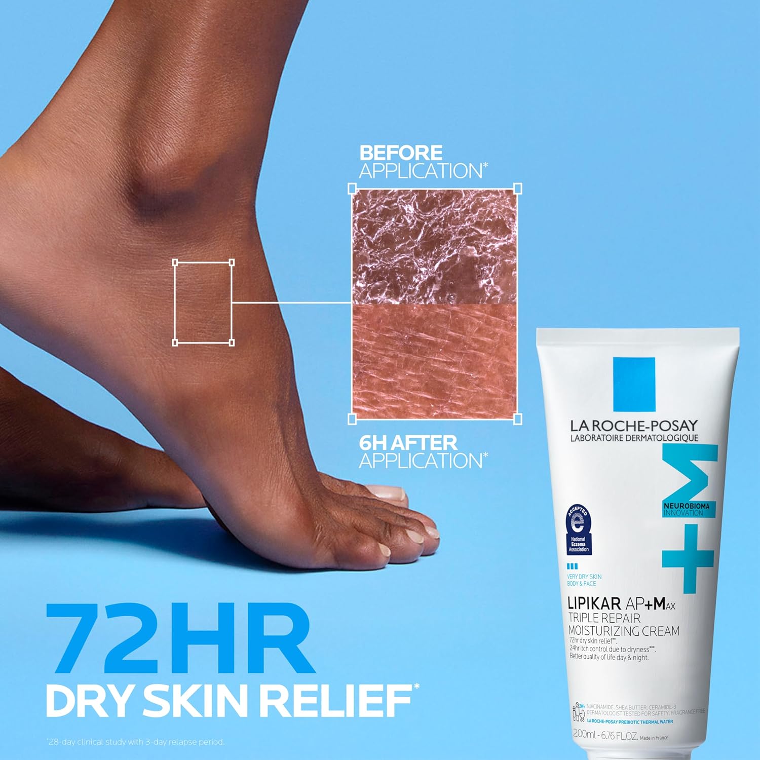 La Roche-Posay Lipikar AP+MAX Triple Repair Moisturizing Body Cream | Face & Body Lotion for Dry Skin with Shea Butter & Niacinamide | Gentle Moisturizer for Very Dry, Rough & Sensitive Skin - Image 5
