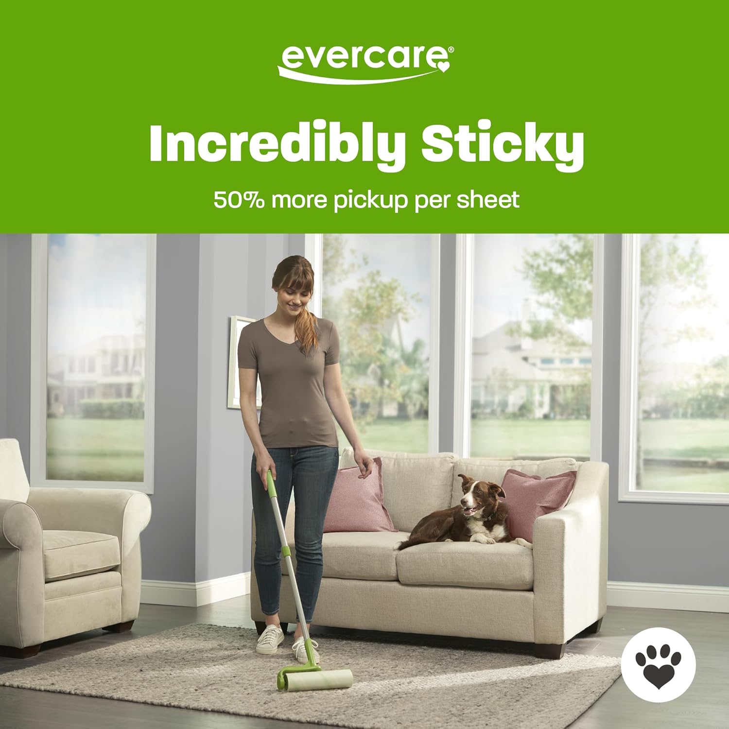 Evercare Pack of 3 All-Purpose Pet Mega Oversized Lint Roller Refills, 50 Sheets Each - Image 4