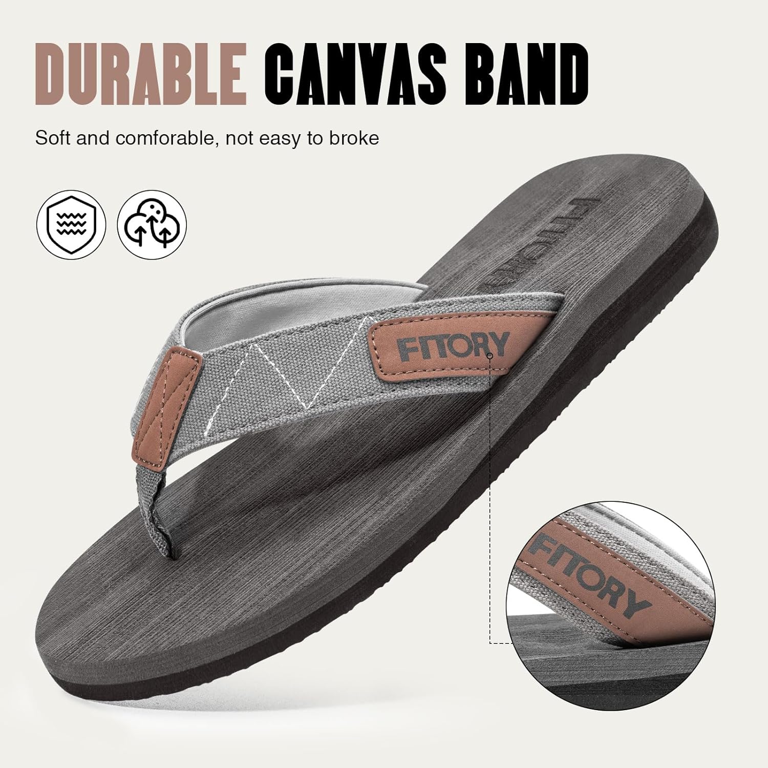 FITORY Men's Flip-Flops, Thongs Sandals Comfort Slippers for Beach - Image 5