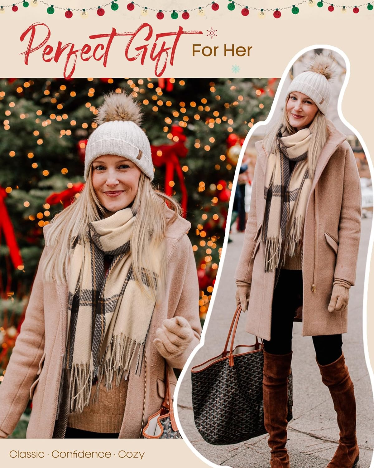 FURTALK Winter Scarf for Women Shawl Soft Tassel Plaid Large Oversized Scarves Wraps - Image 5