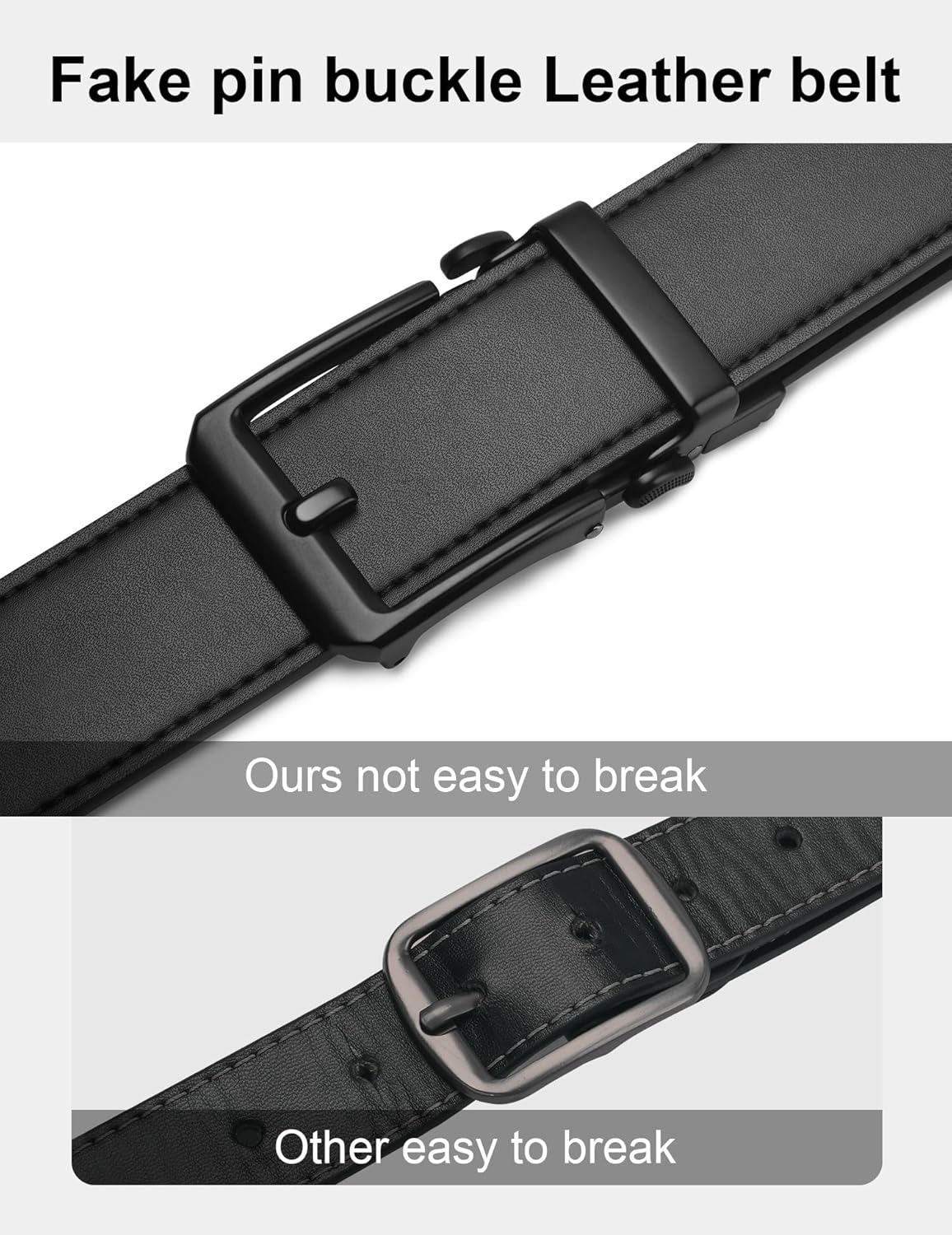 JUKMO 1.5" (38mm) Leather Ratchet Belt for Men in Gift Box - Image 7