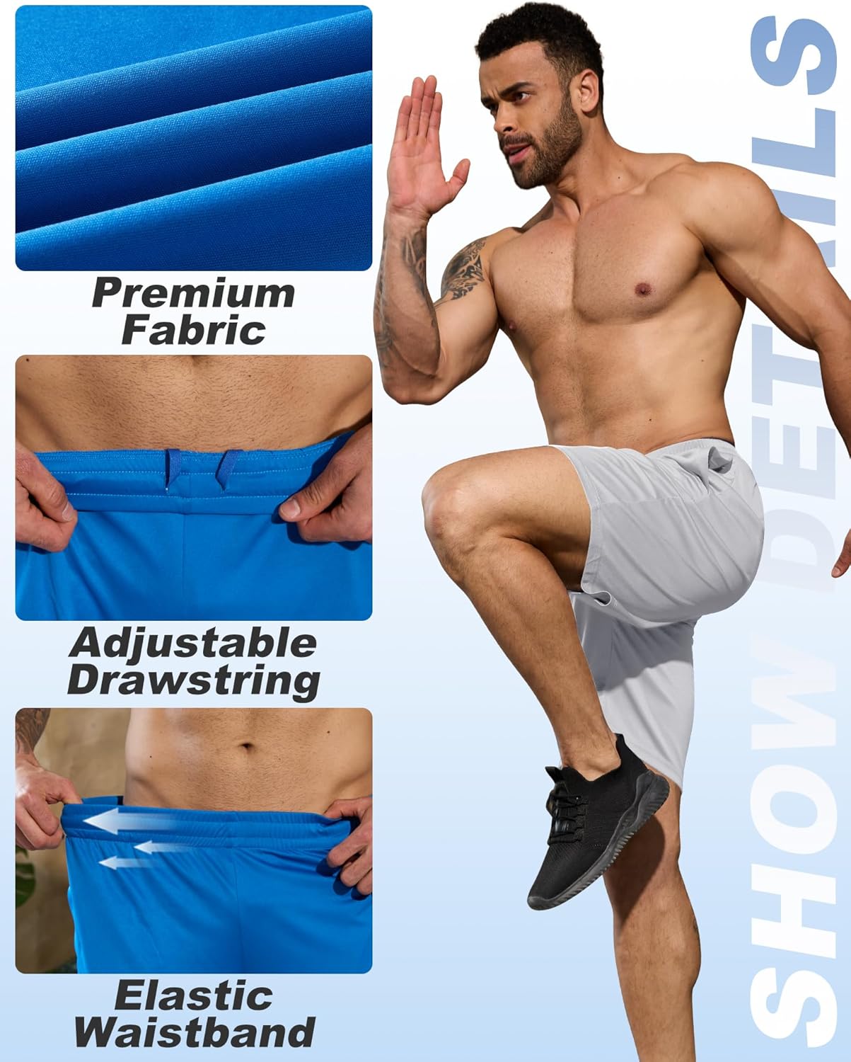 BALENNZ 7 Pack Mens Basketball Shorts with Pockets Mens Shorts Athletic Gym Workout Running Quick Dry Activewear - Image 3