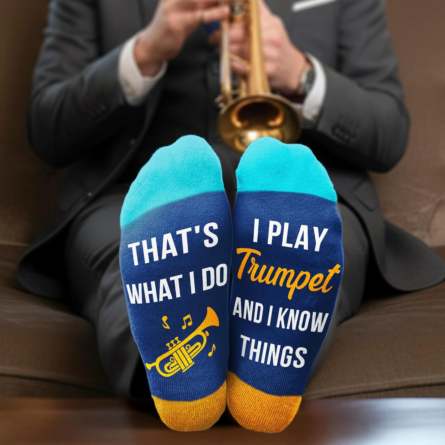 Cool Music Accessories Gifts - Guitar Drum Piano Trumpet Socks, Funny Musician Present, Rock & Roll Stocking Stuffers - Image 7
