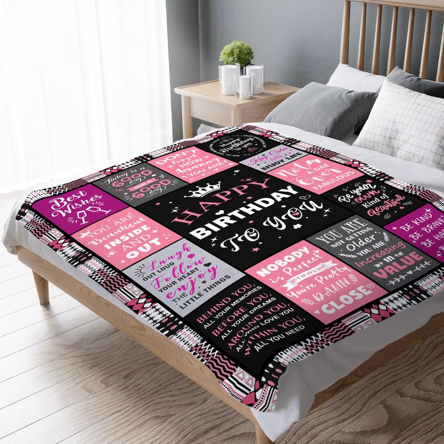 Birthday Gifts for Women - Happy Birthday Decorations Blanket - Gifts for Women Birthday Unique - Womens Birthday Gift Ideas for Her Wife Daughter Mom Sister Friendship - Soft Throw Blanket 50"x60" - Image 6