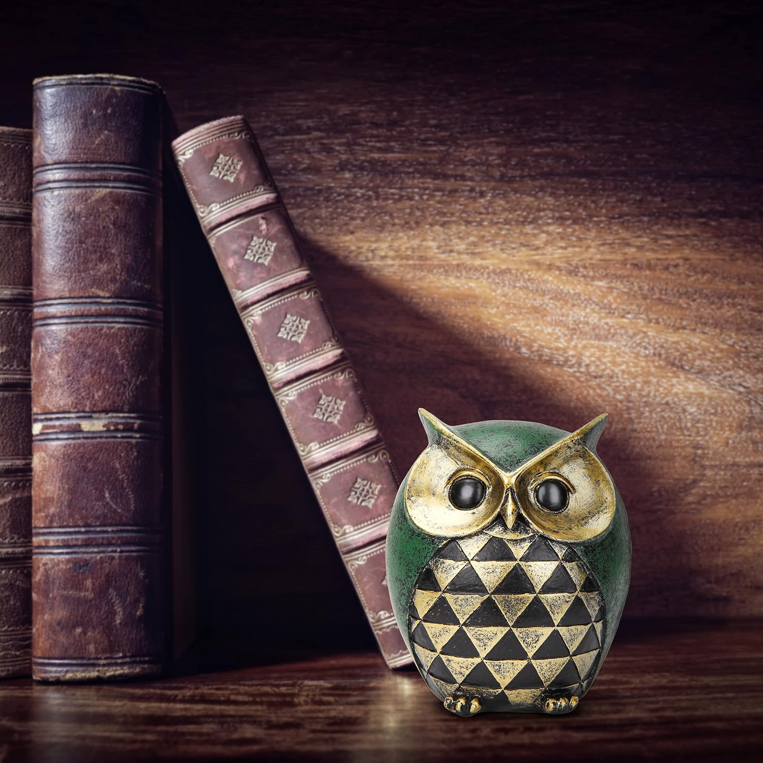 Leekung Owl Statue for Home Decor Accents,Owl Decor for Modern Bathroom Bookshelf Bedroom Mantle Living Room Home Office TV Stand Shelf Boho Decorations,Retro Decor Small Bird Items Gift for Women - Image 4