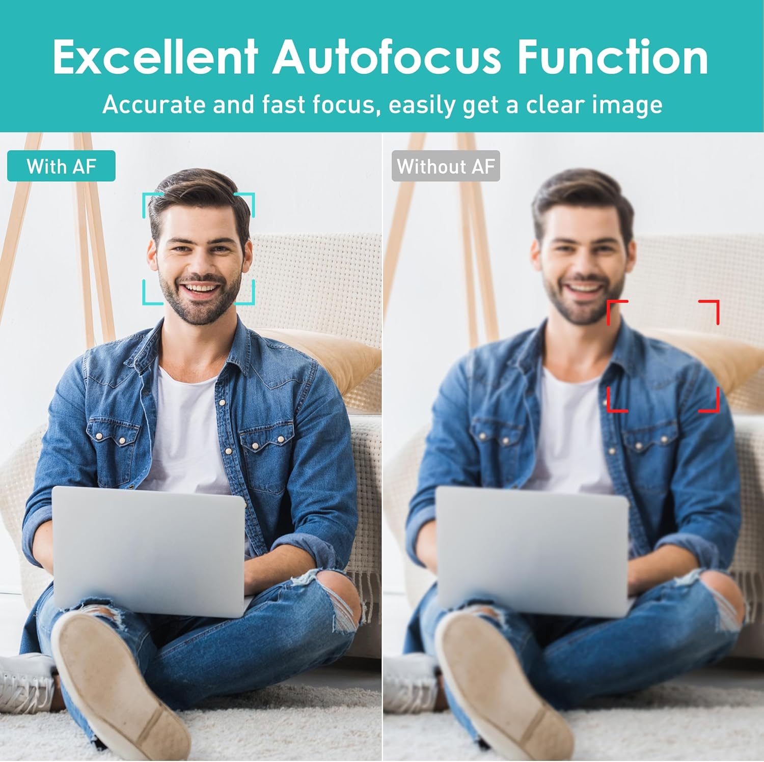 saylas 2K Webcam with Microphone, 78°FOV FHD PC Camera with 2K/30fps, 1080P/60fps, Privacy Cover, Plug & Play USB Web Cam, Autofocus, External Webcam for PC, Computer Web Camera for Laptop, Mac, Zoom - Image 3