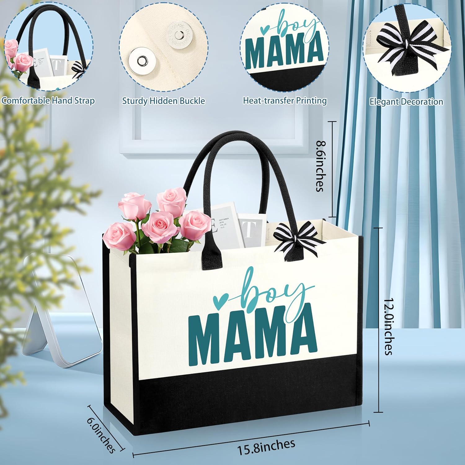 New Boy Mom Gifts, First 1st Mothers Day Birthday Gifts for New Mom Set of 7 - Image 2