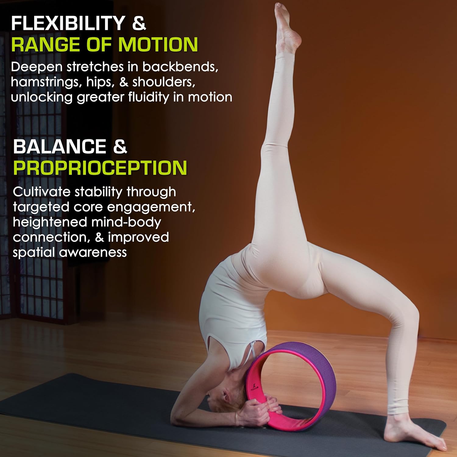 ProsourceFit Yoga Wheel Prop 12” for Improving Yoga Poses, Backbends, Flexibility, Balance, Stretching, Relaxation - Image 3
