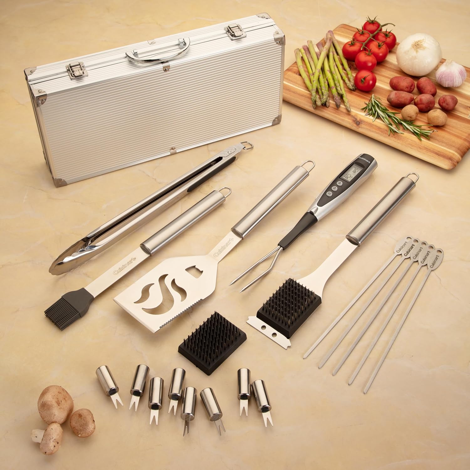Cuisinart Deluxe Grill Tool Set, 20-Piece Grill Set, BBQ Accessories with Aluminum Case, Stainless Steel Grilling Accessories, BBQ tools, Grilling Gifts for Men, Father’s Day Gifts for Dad Husband - Image 9