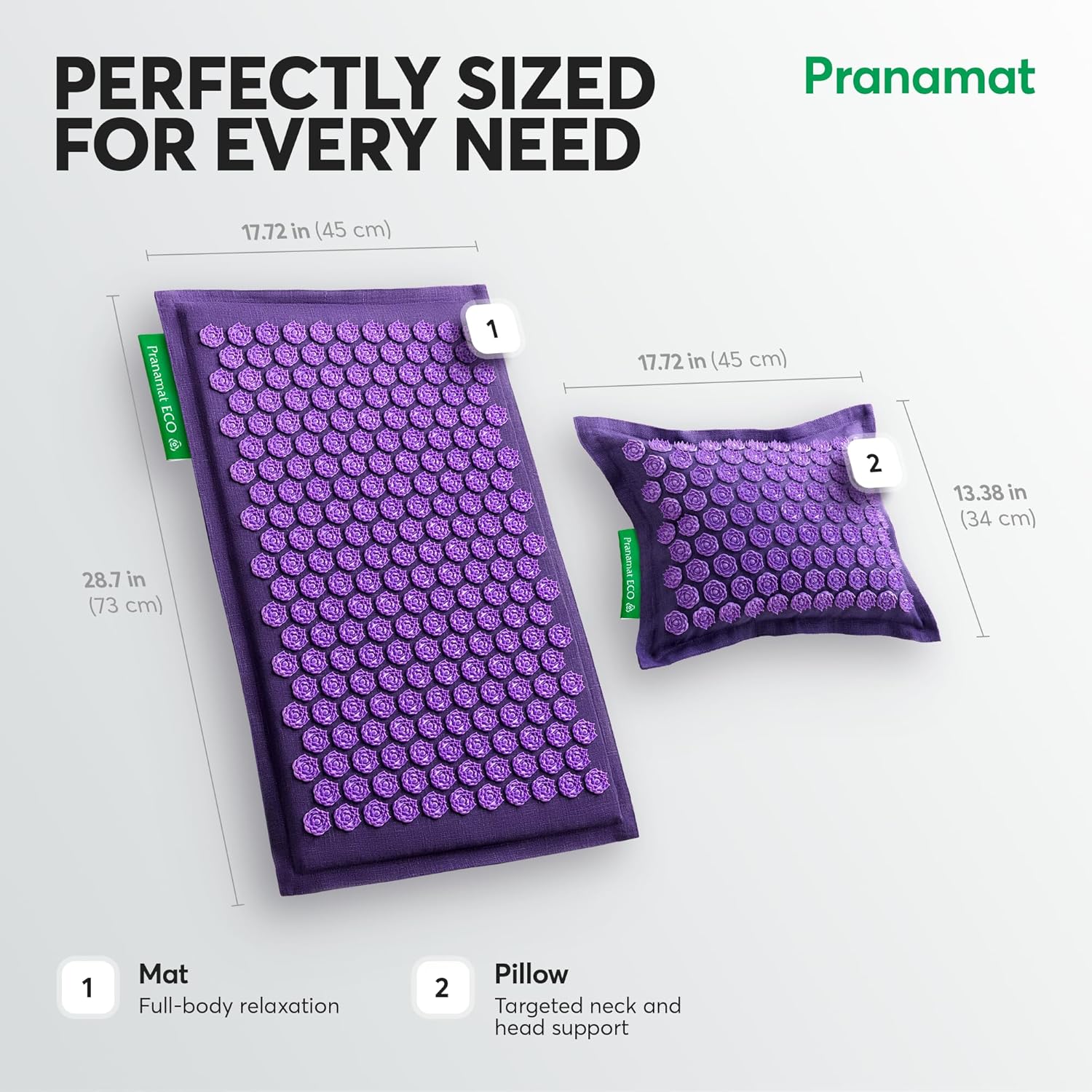 Acupressure Large Mat and Pillow Set, Premium Acupressure Therapy for Pain Relief and Relaxation, Handcrafted in Europe with Sustainable and Natural Materials (Obsidian) - Image 7