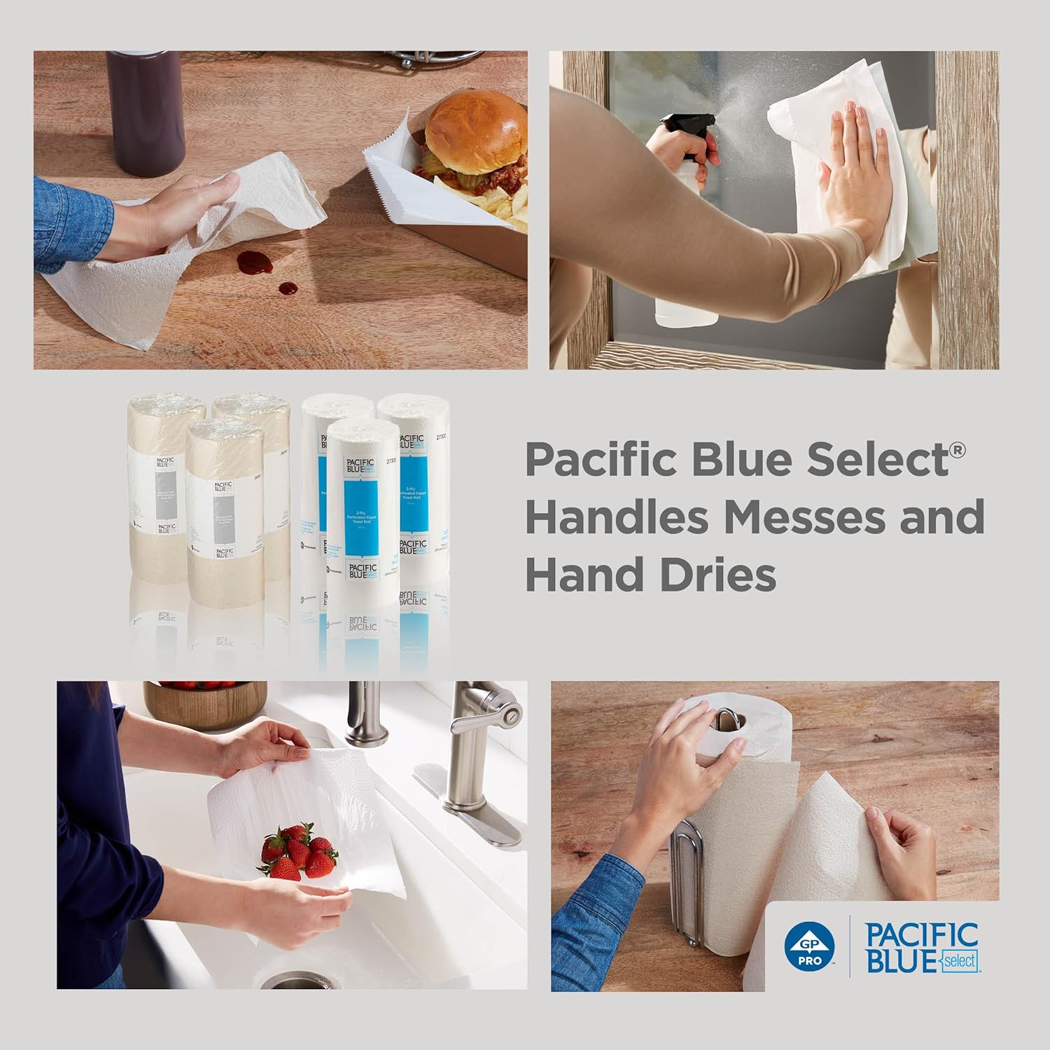 Georgia-Pacific Pacific Blue Select 2-Ply Perforated Roll Paper Towel, White, 85 Sheets Per Roll, 30 Rolls Per Case, 27385 - Image 9